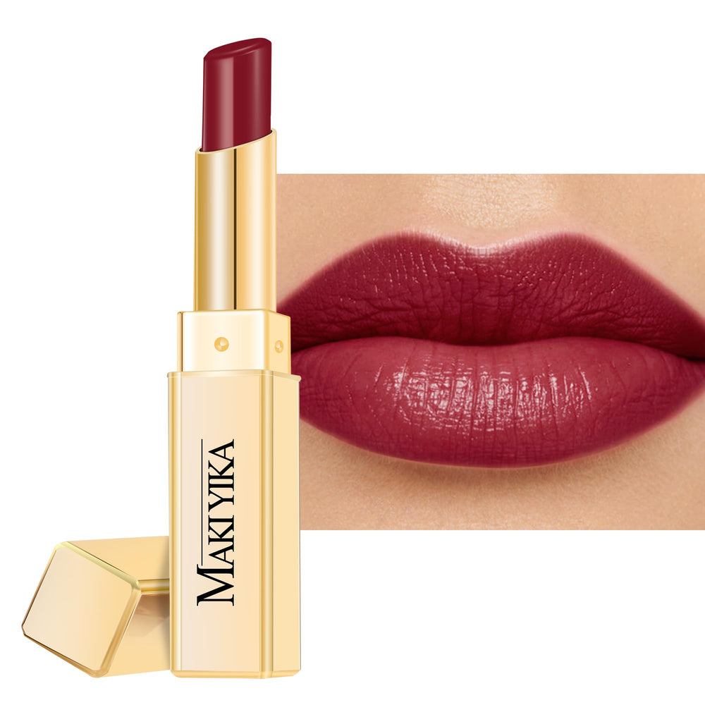 MAKI YIKA rouge-fonce hydratant: soin quotidien pour lèvres souples.
