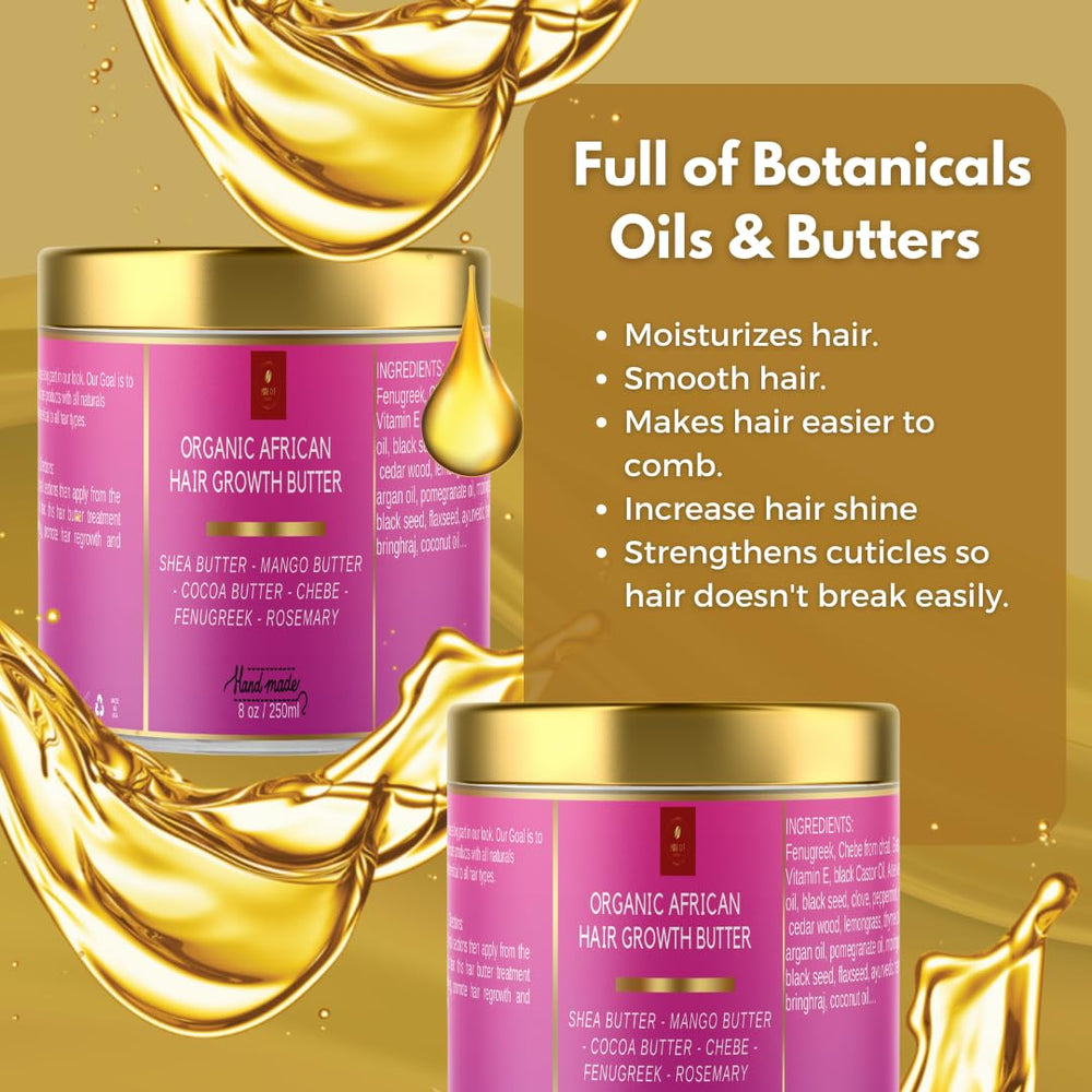 Soin du cuir chevelu et hydratation en profondeur avec Makof Beauty Beurre Chebe.