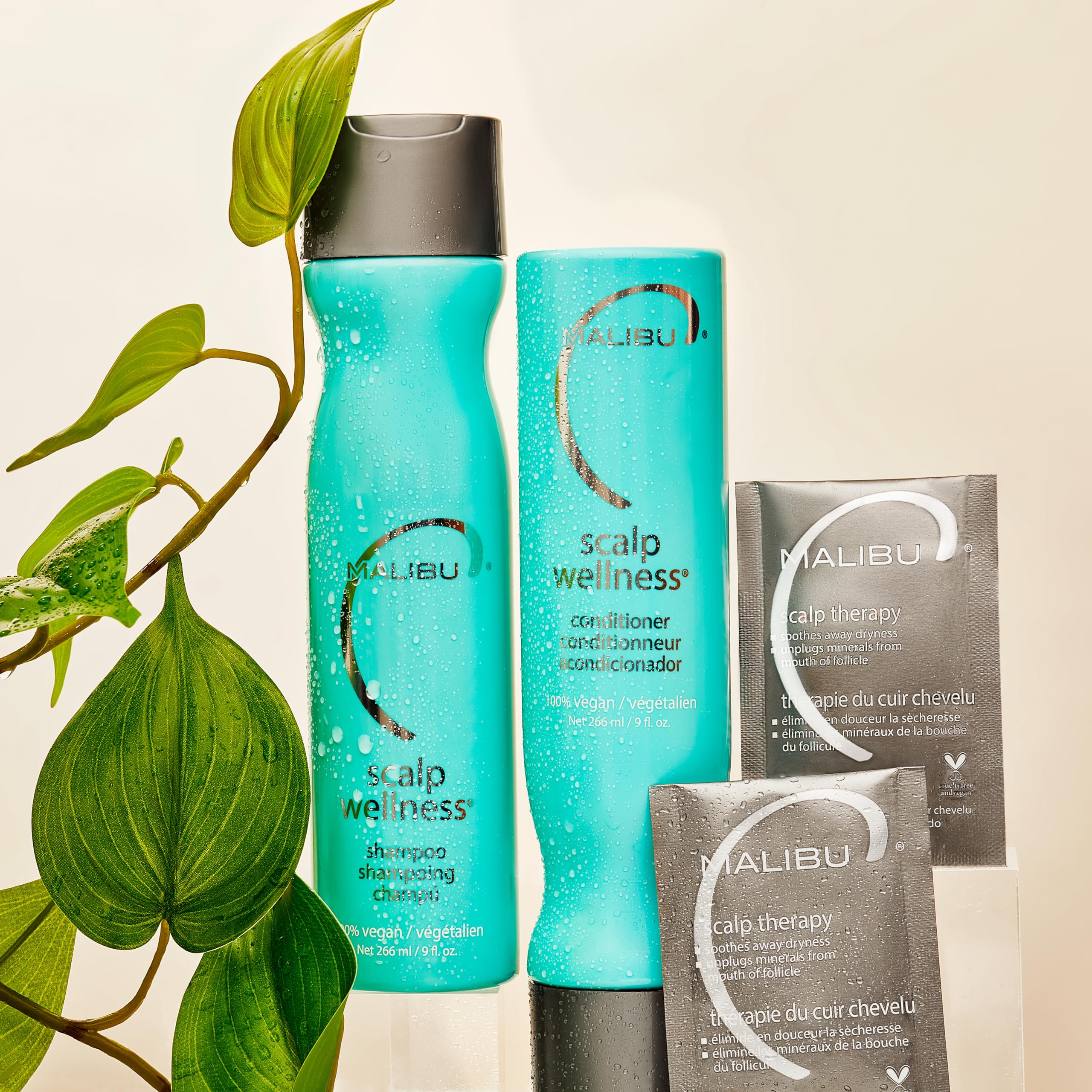Malibu C Après-shampoing Bien-être cuir-chevelu – démêle et hydrate durablement.