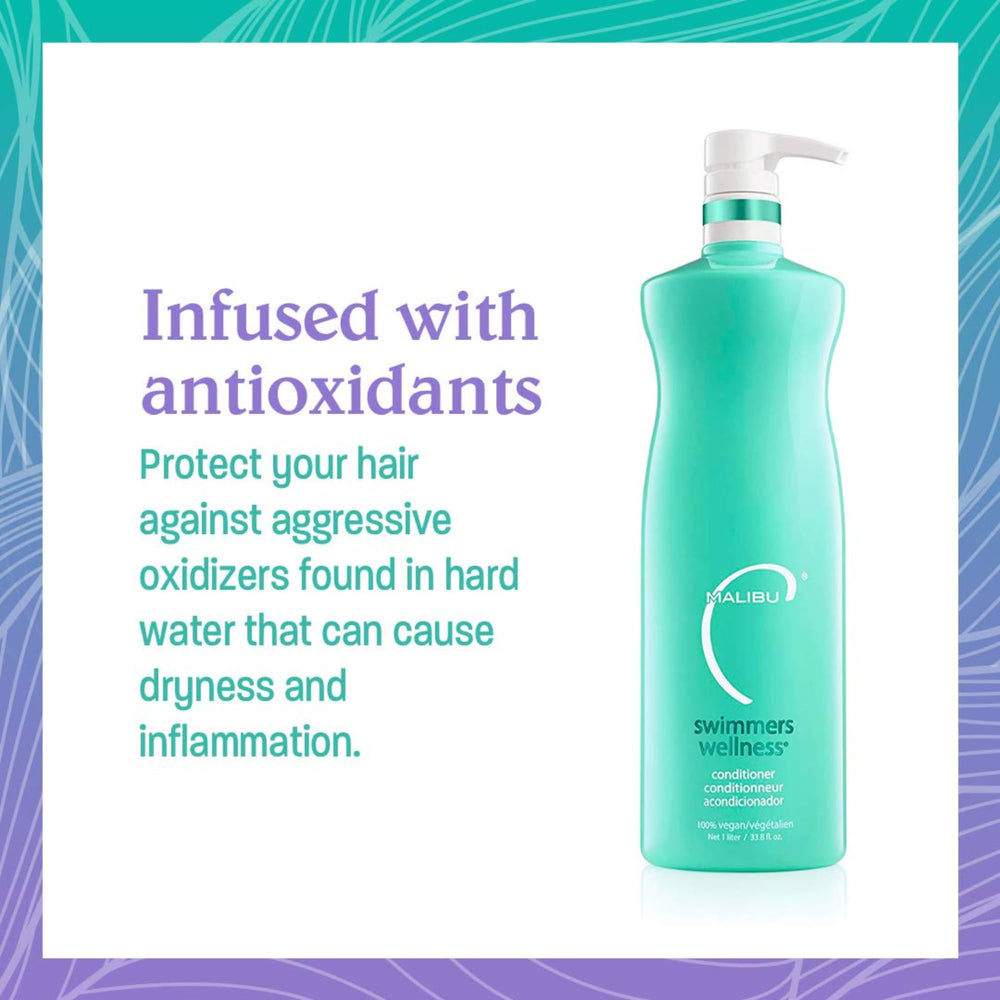 Malibu C Conditionneur Nageurs – étiquette du flacon, protection de la couleur.