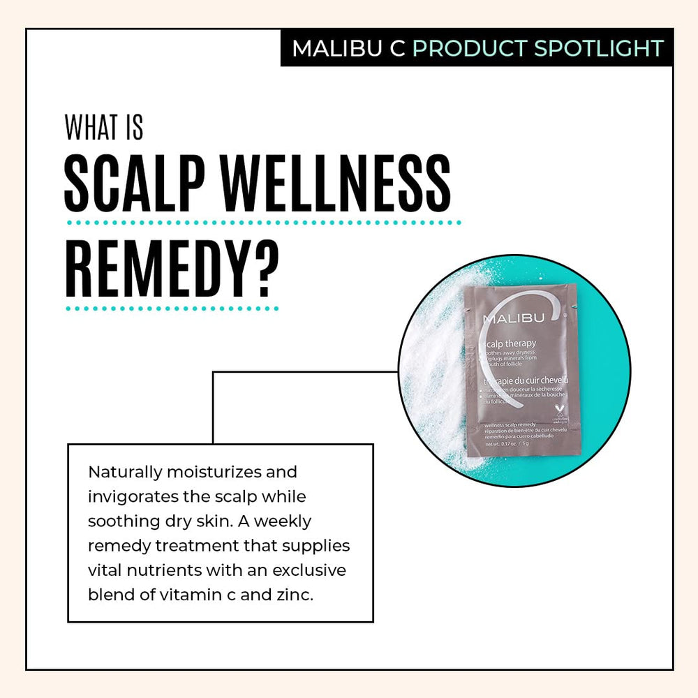 Cristaux Malibu C dissous: application efficace sur cuir chevelu.