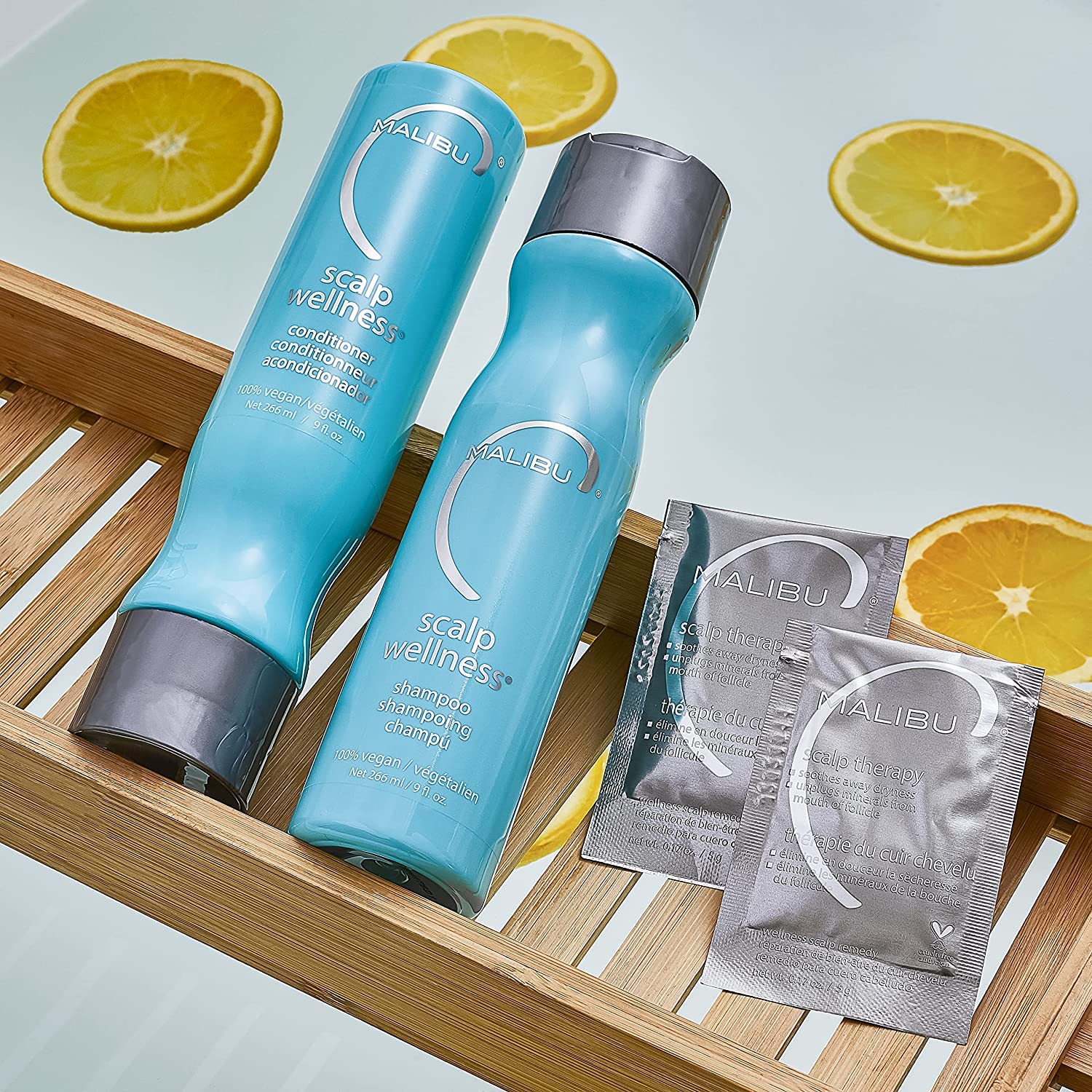 Malibu C Shampoing aromatherapie menthol, parfum frais et expérience sensorielle.