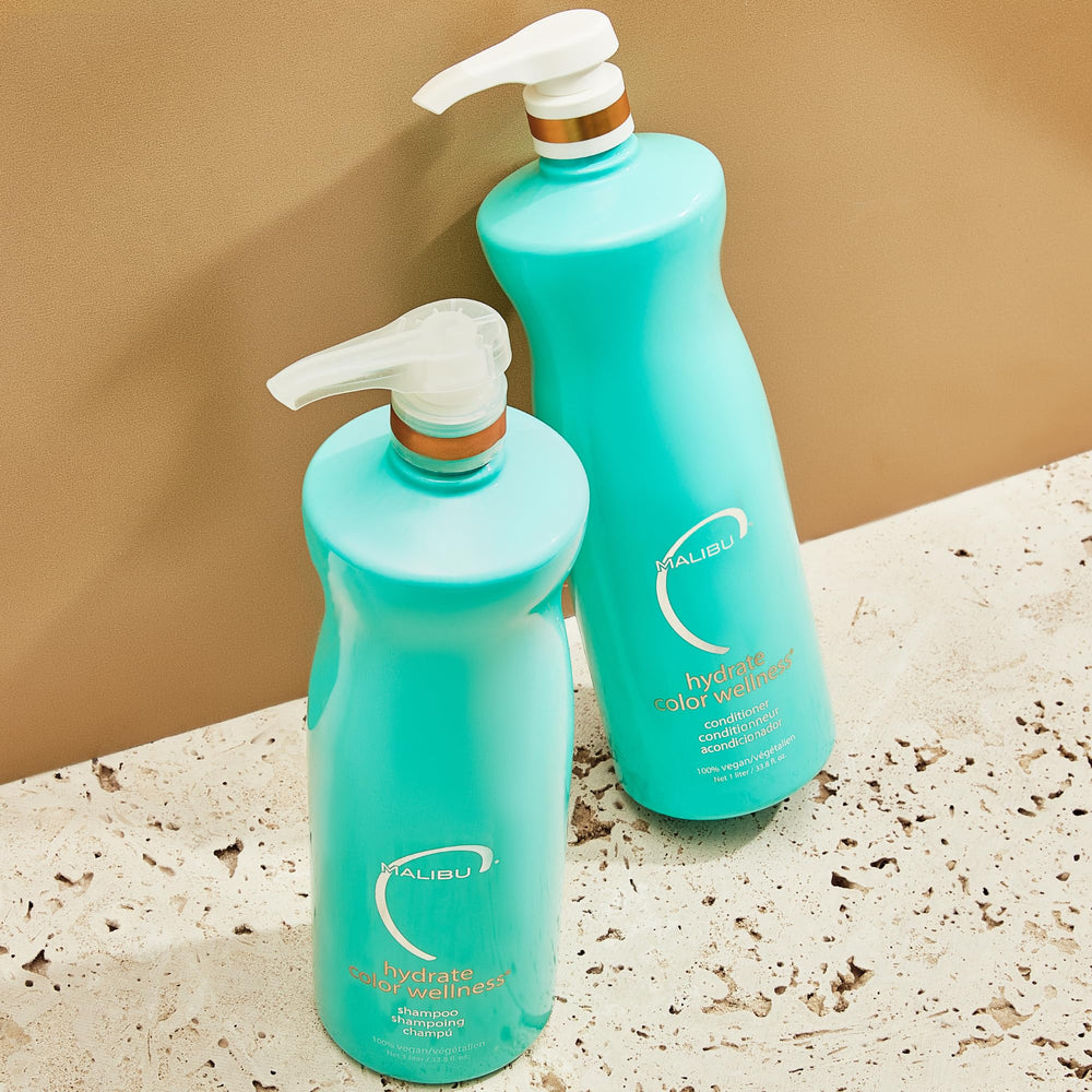 Shampoing clarifiant en mousse Malibu C, élimine les résidus sans agresser.