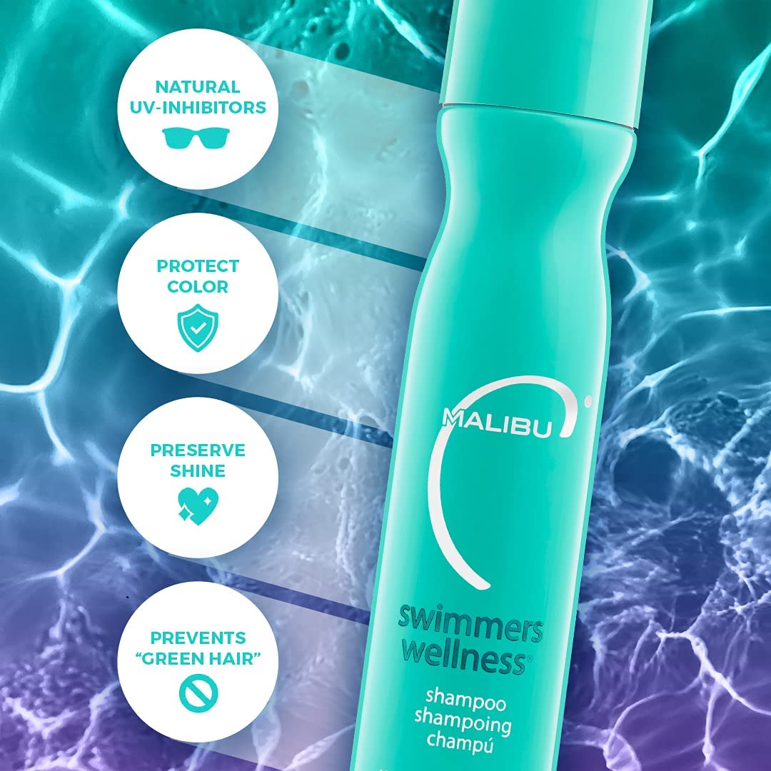 Malibu C Swimmers Wellness – Mousse lavante élimine chlore et résidus