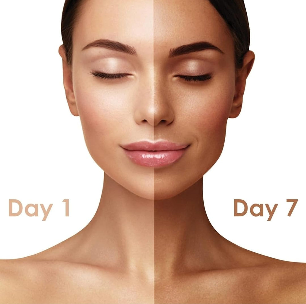 Texture le9ge8re Malibu Tan Hemp Golden Glow qui se9tale et se9passe rapidement.
