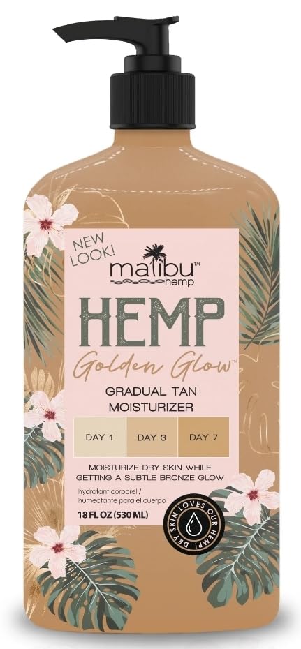 Swatch teinte dore9e Malibu Tan Hemp Golden Glow sur peau.