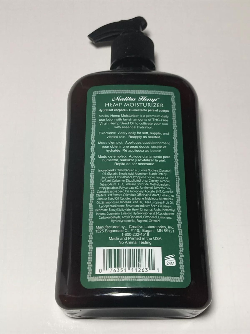 Malibu Tan contient huile de chanvre, nourrissant et apaisant pour la peau.