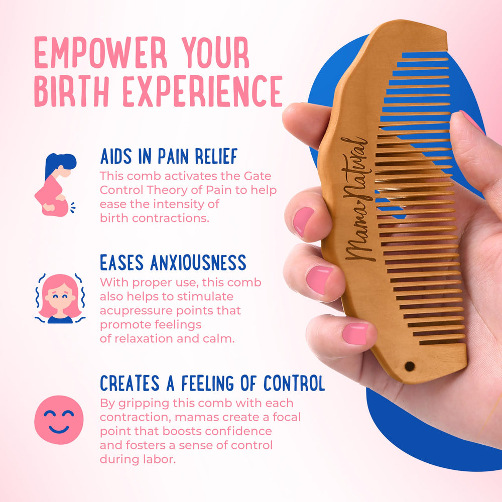 Brosse Tide Mama Natural prête pour le travail, confort et bois poirier.