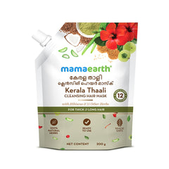 MAMAEARTH Kerala Thaali : pot du masque cheveux hibiscus, soin nourrissant pour cheveux doux.