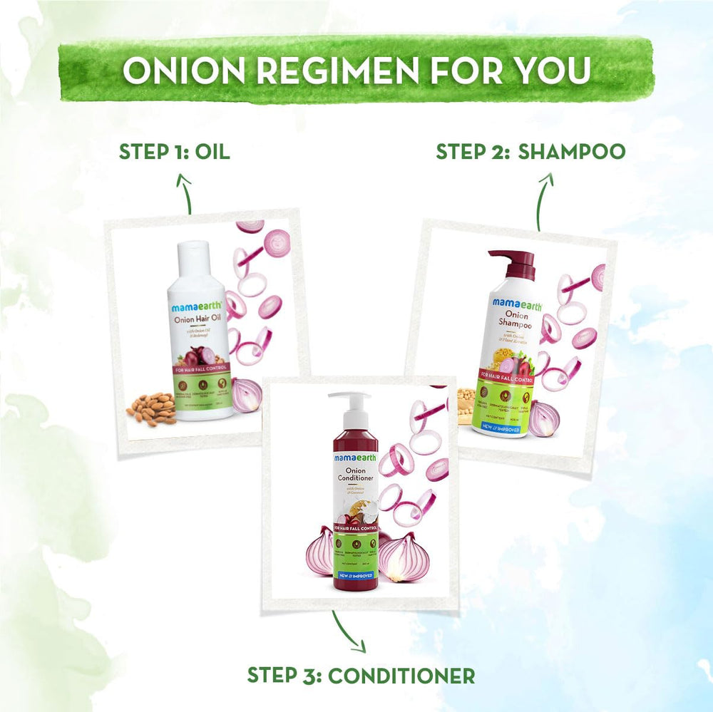Massage du cuir chevelu lors de l'application du shampooing Oignon