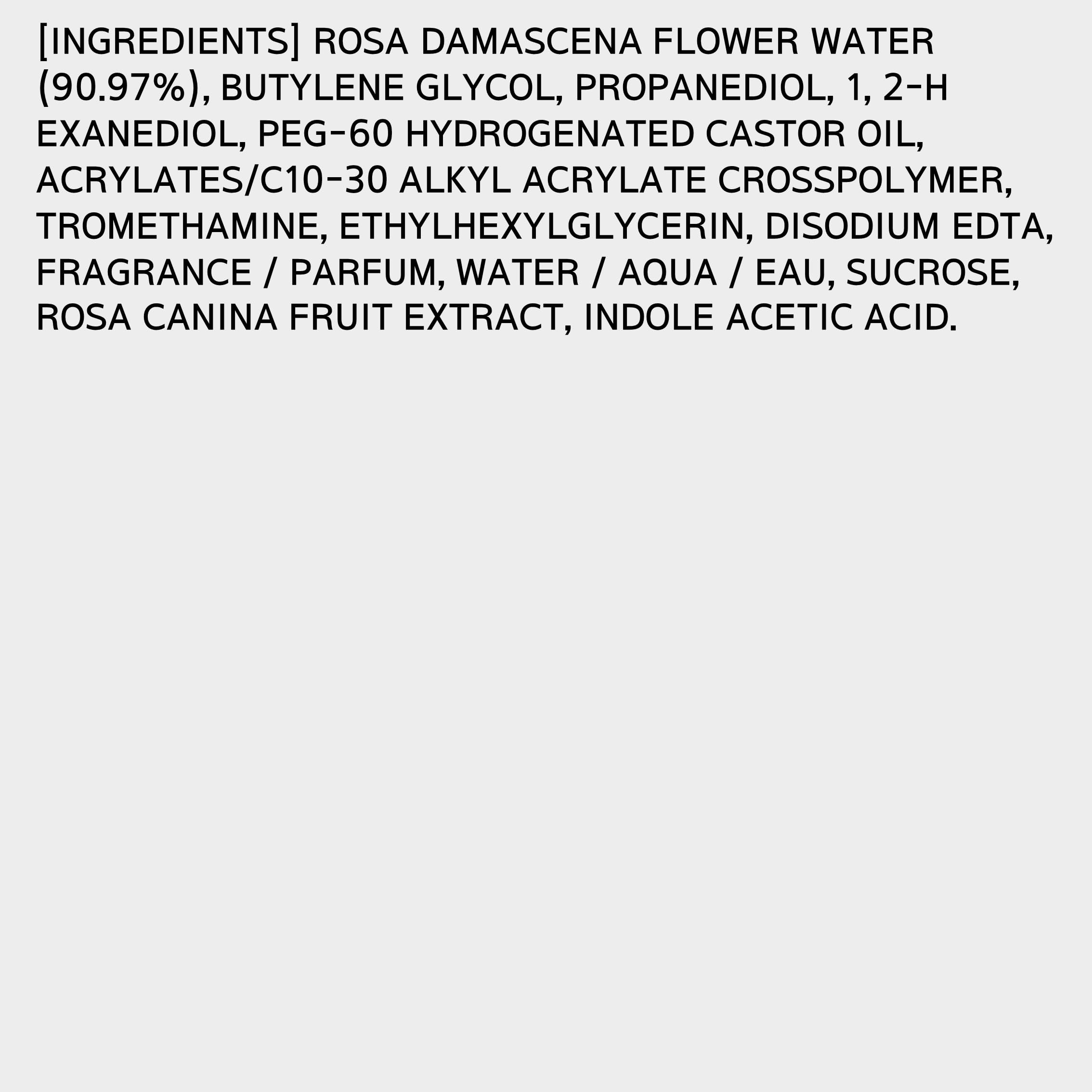 Emballage Mamonde certifié biologique du tonique à l’eau de rose.