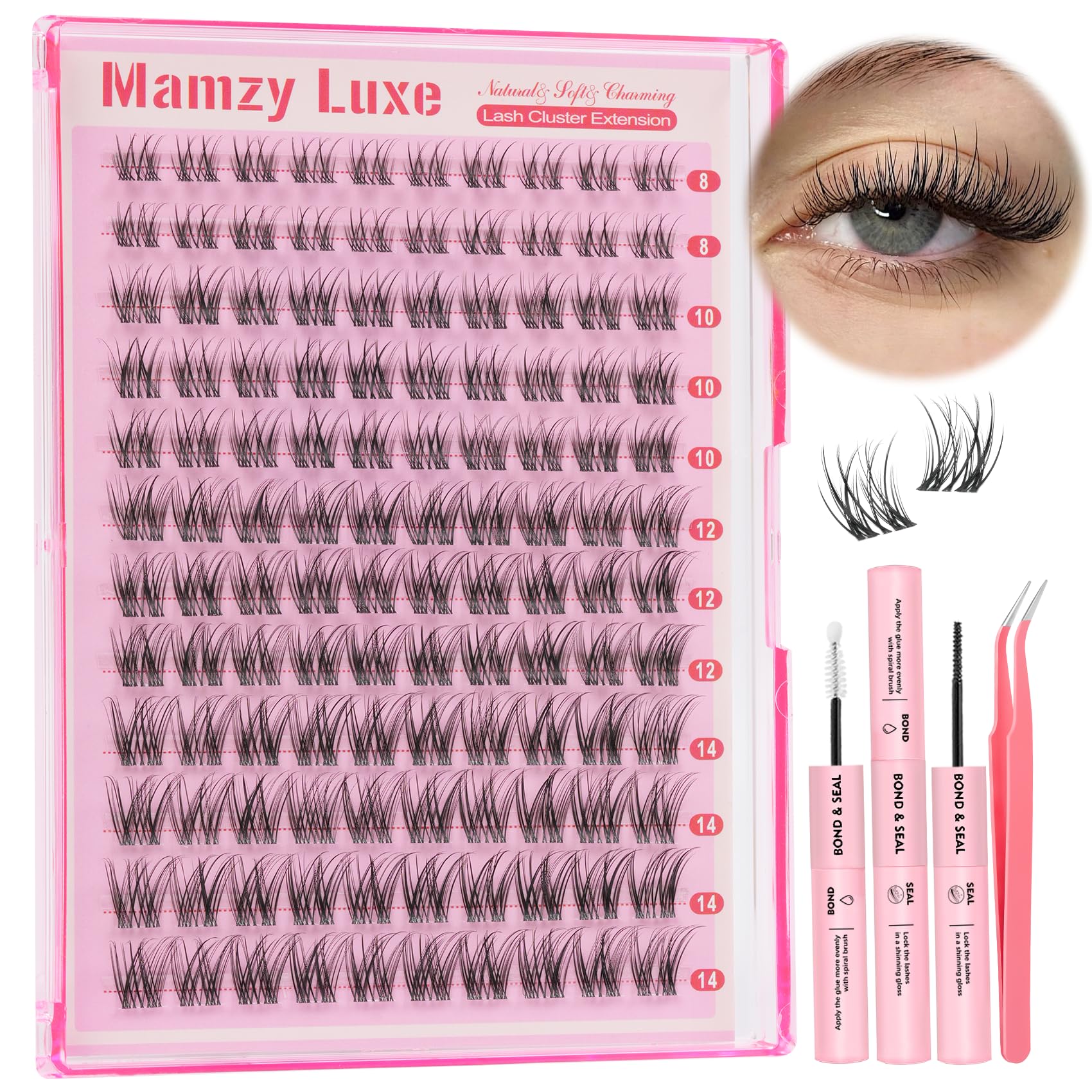 Mamzy Luxe look quotidien ou événementiel avec cils en grappes.