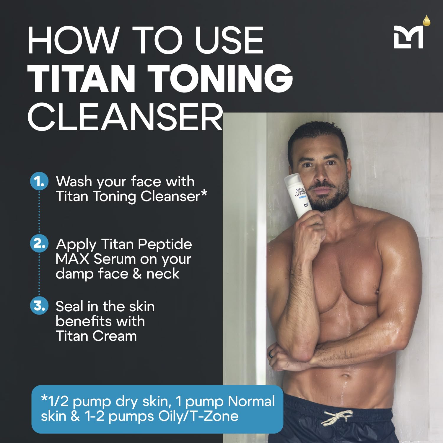 Man Labs Titan texture gel douce offre une sensation agréable lors du lavage.