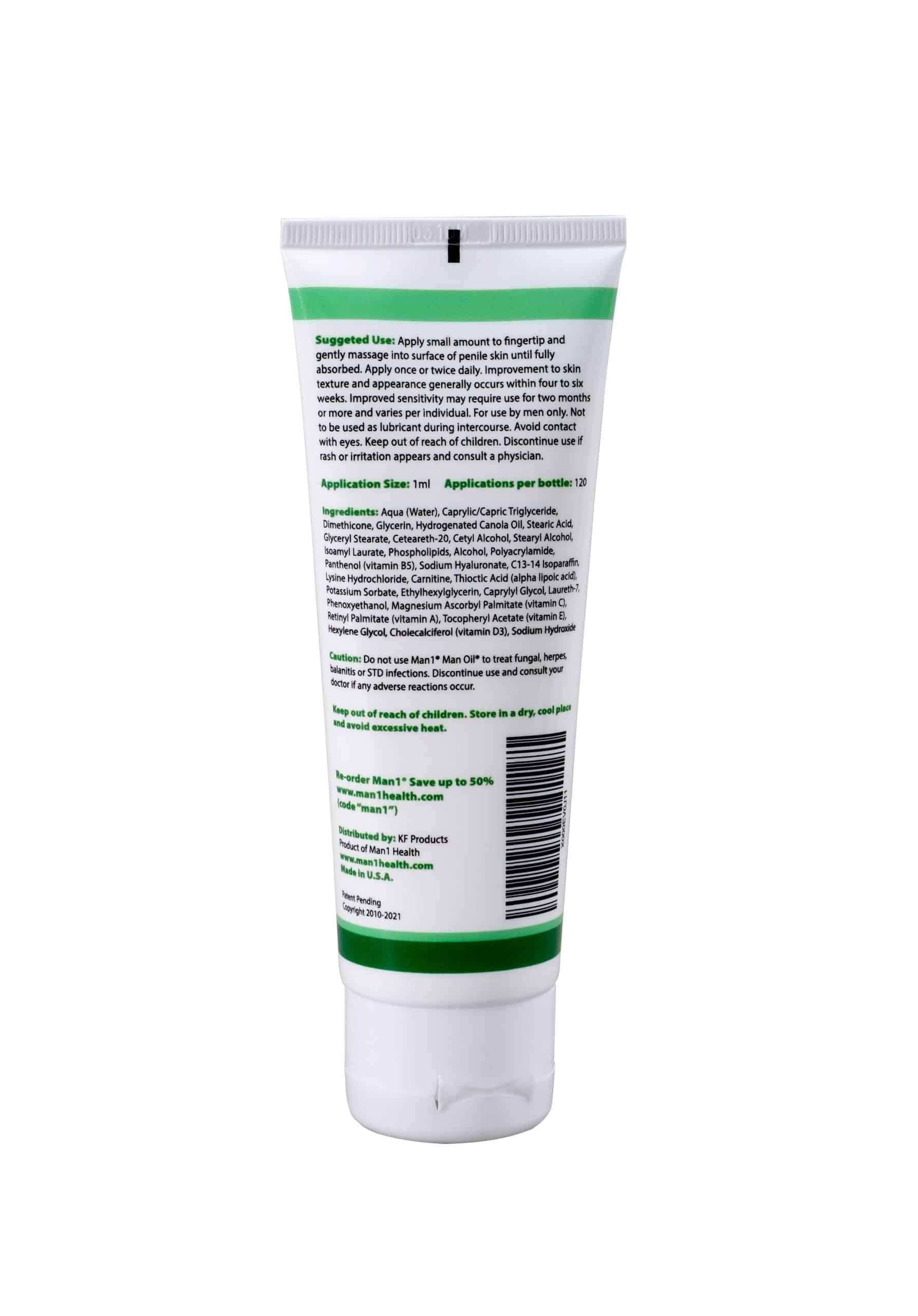 Man1 Man Oil Crème – sans parfum ni colorant, adaptée aux peaux sensibles et testée dermatologiquement.