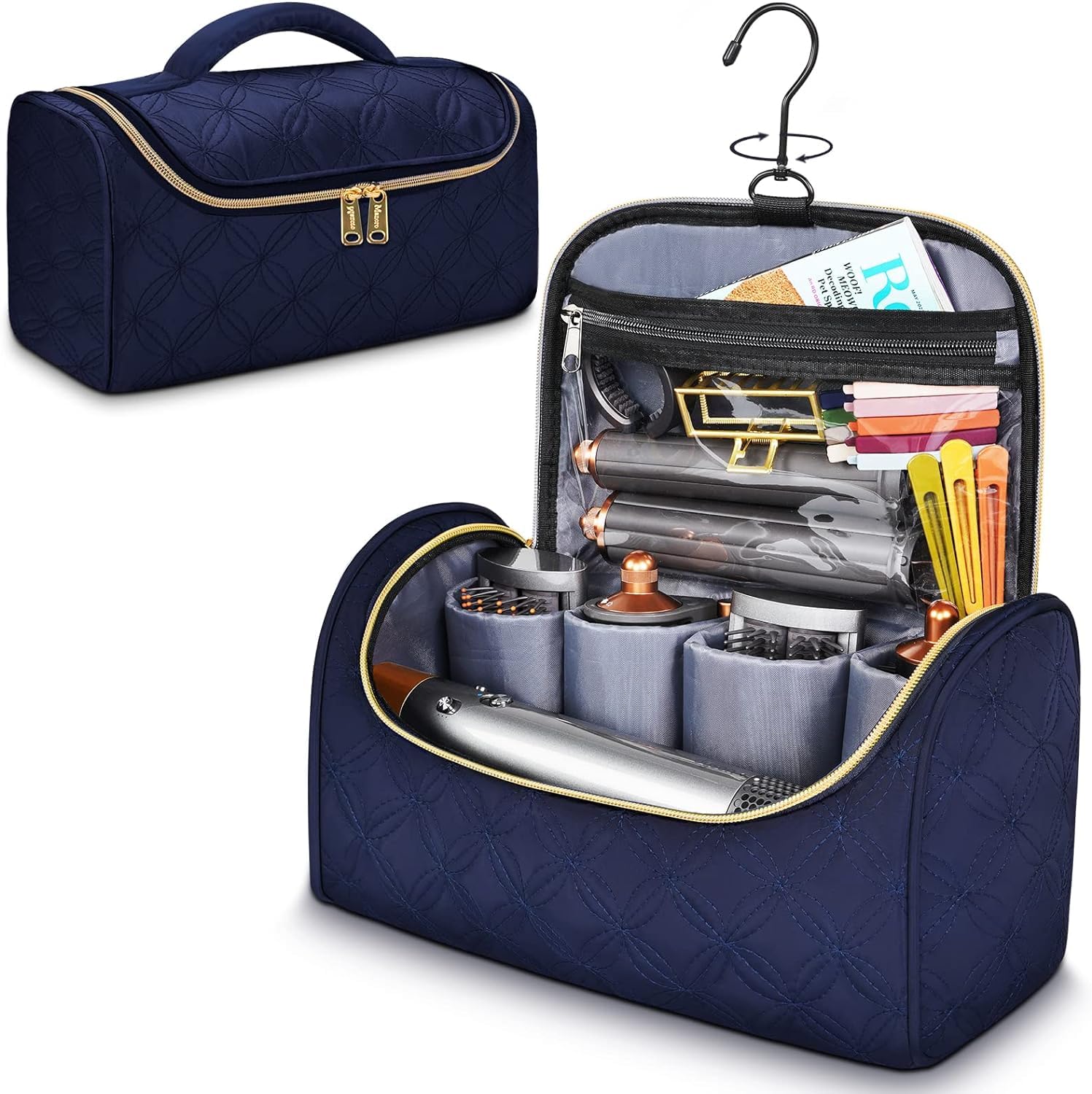 Mancro étui Airwrap bleu, cadeau pratique et élégant.