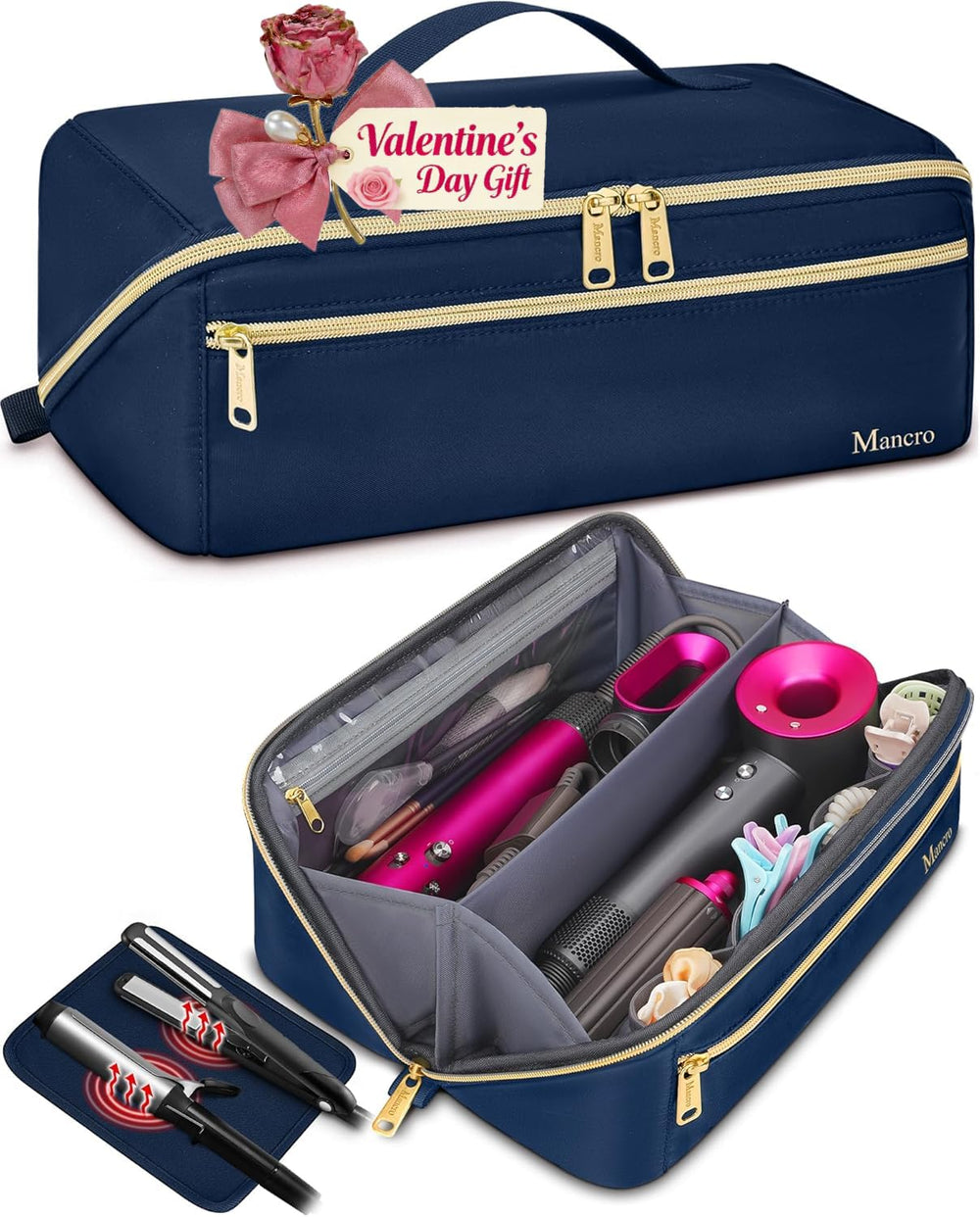 Mancro étui-voyage-outils-cheveux-flexstyle facilite le transport organisé.