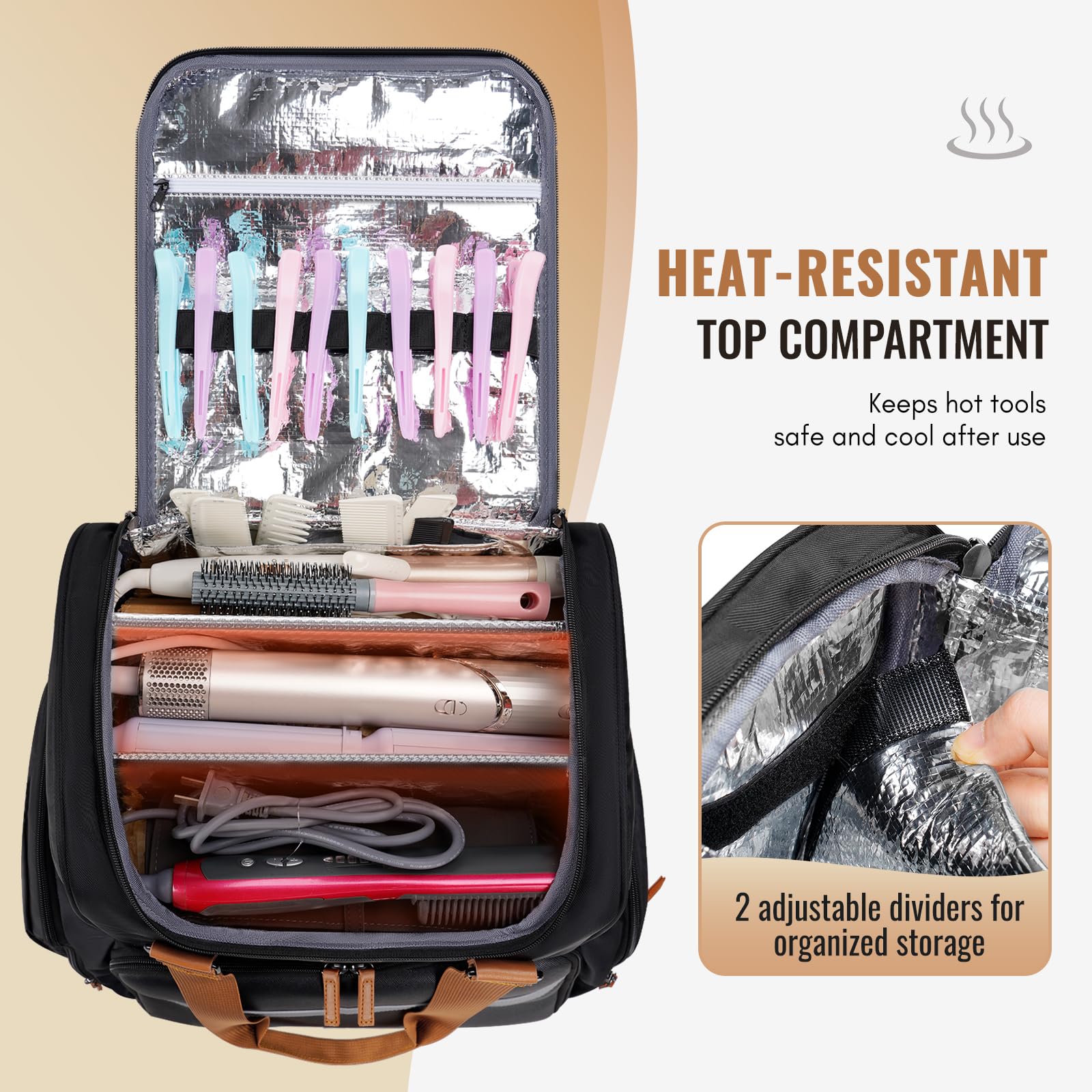 Mancro sac-coiffure-voyage poches laterales-outils, accès rapide