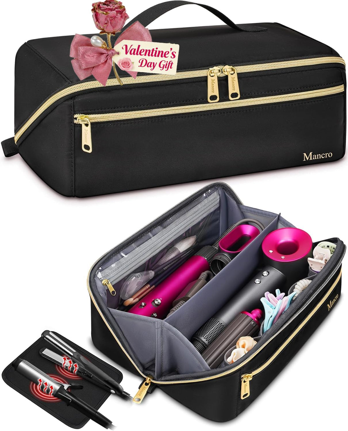 Sac Mancro pour outils capillaires, compatible Shark FlexStyle, rangement pratique.