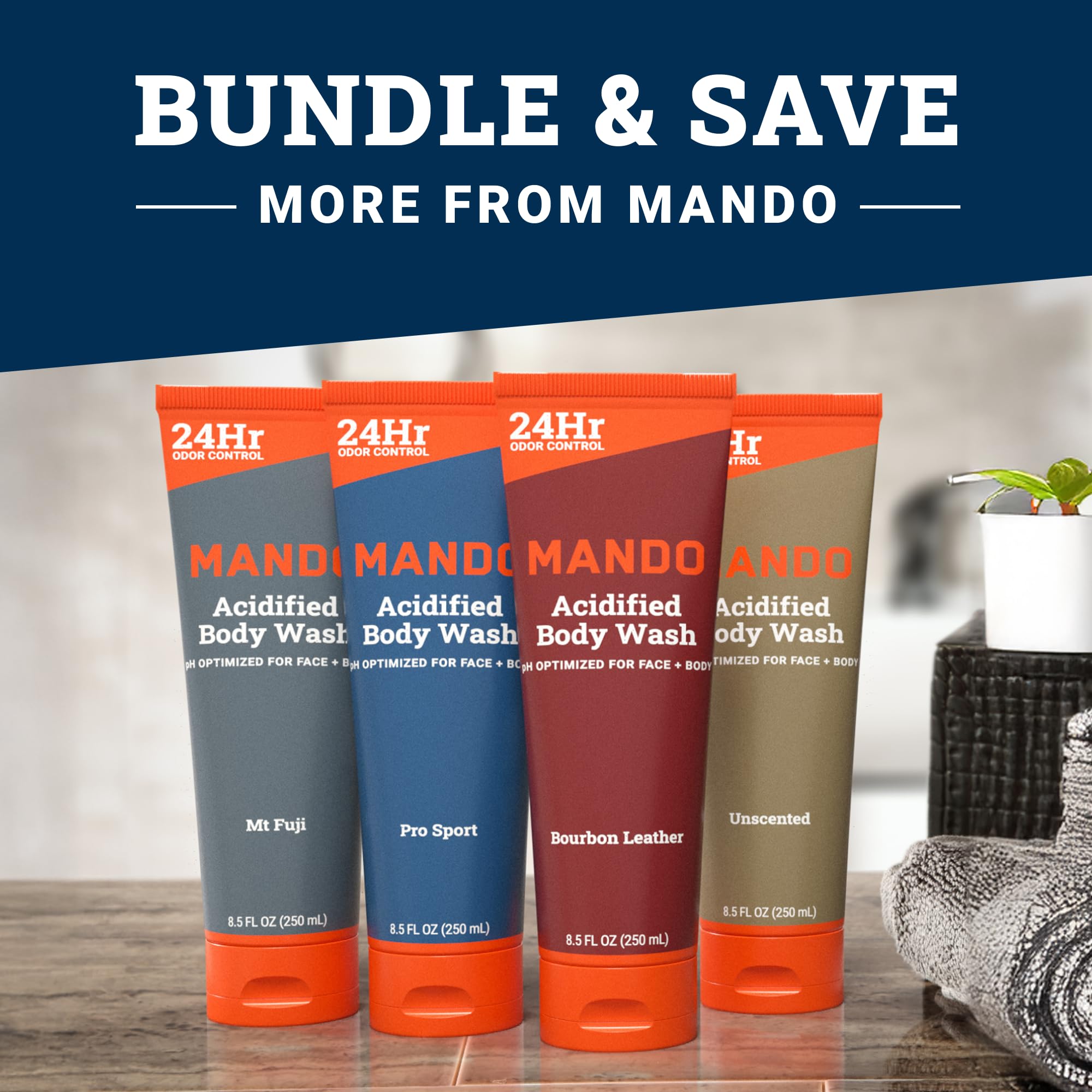 Mando Acidified Body Wash – odeur peut persister jusqu’à 24 heures