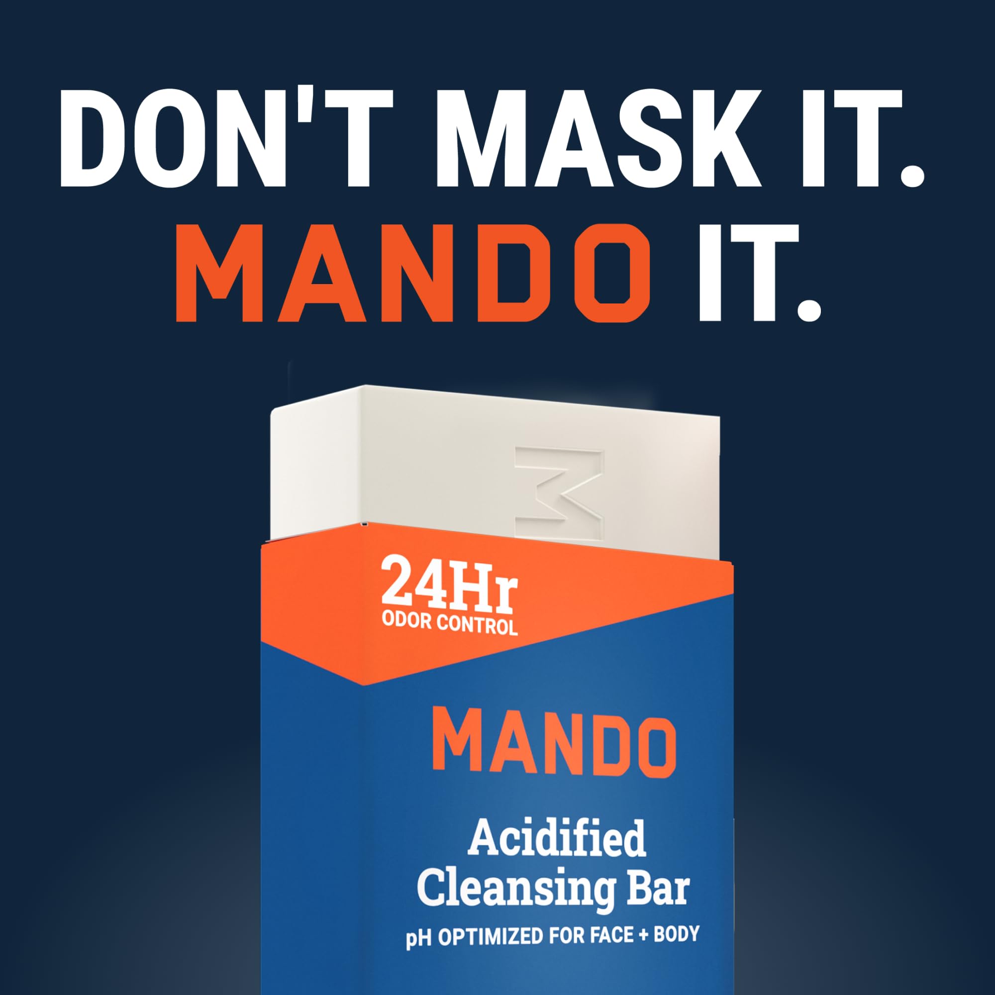 Mando Acidified Cleansing Bar features triple milling for durable, luxurious bar.