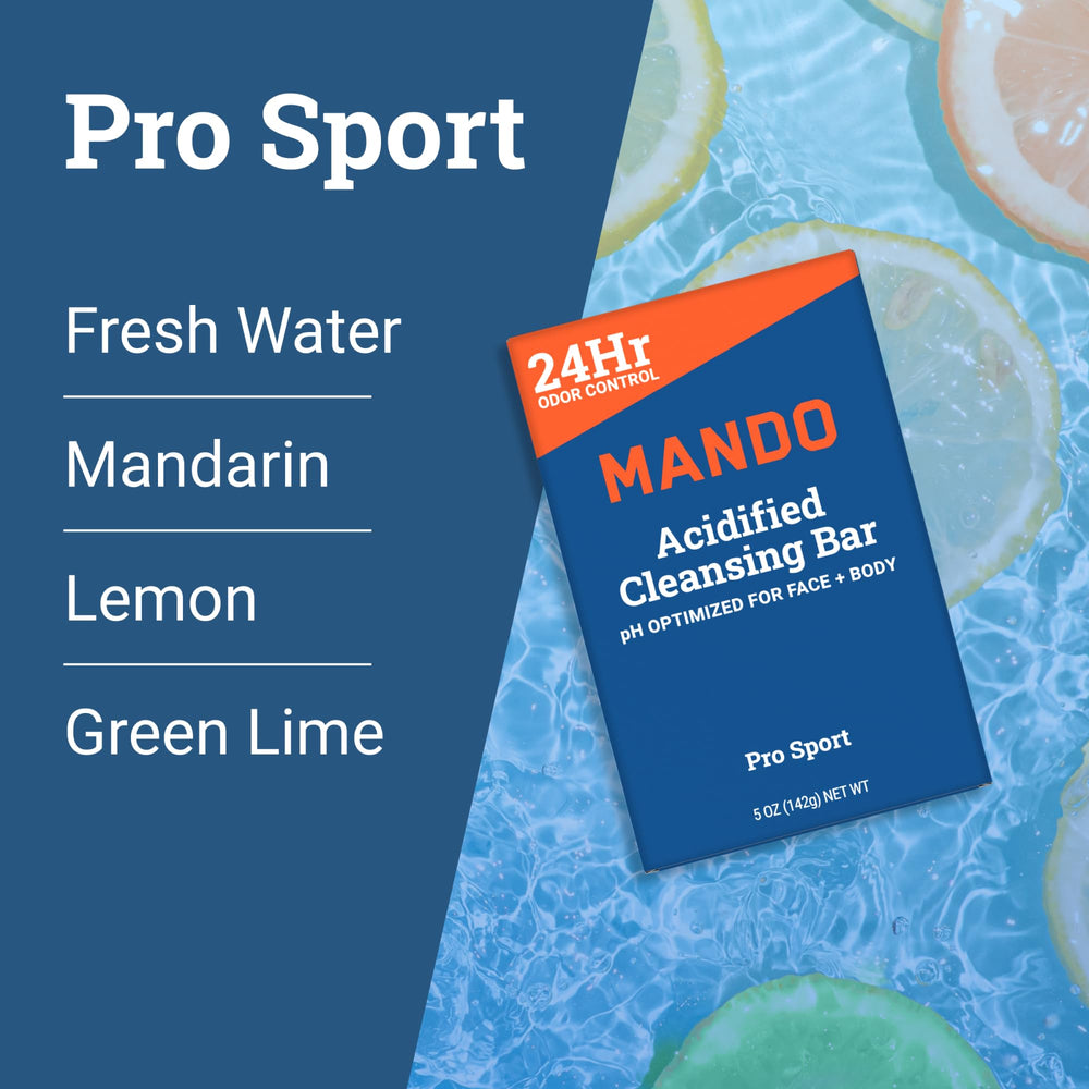 Mando Acidified Cleansing Bar doubles as a shampoo bar for versatile cleansing.