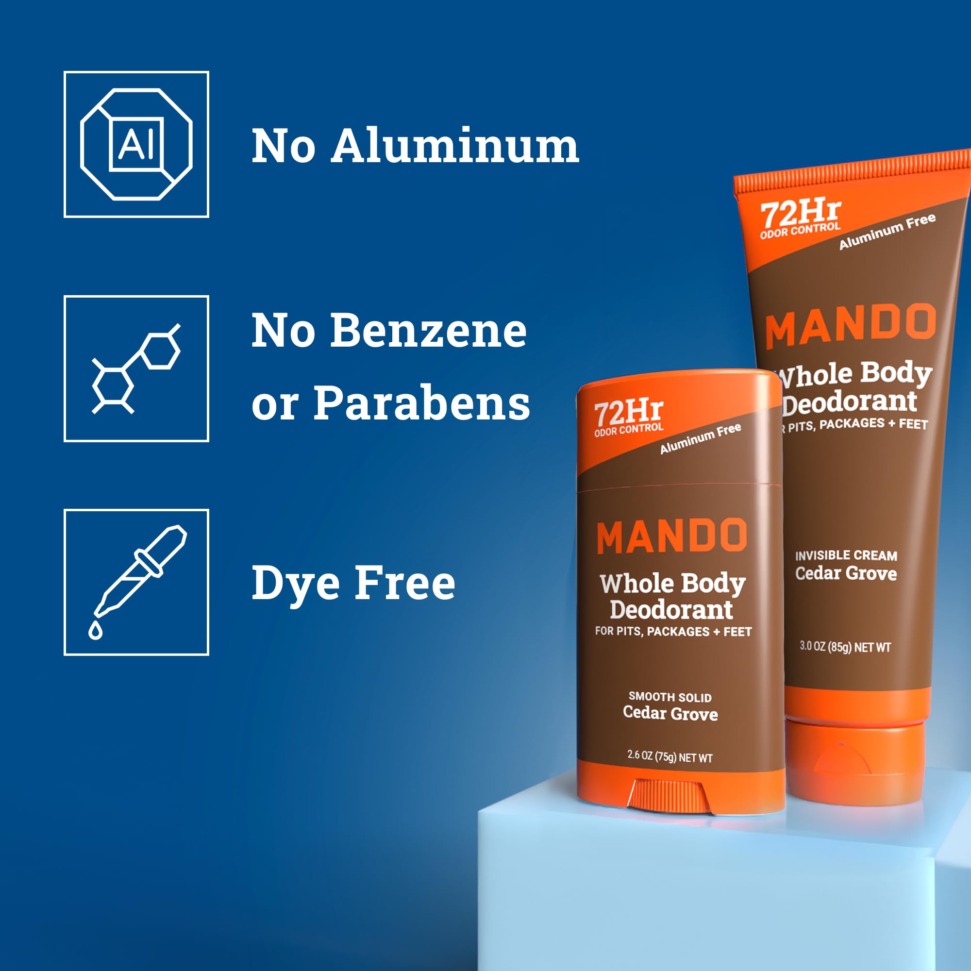 Bâton deodorant solide invisible prêt à l’emploi
