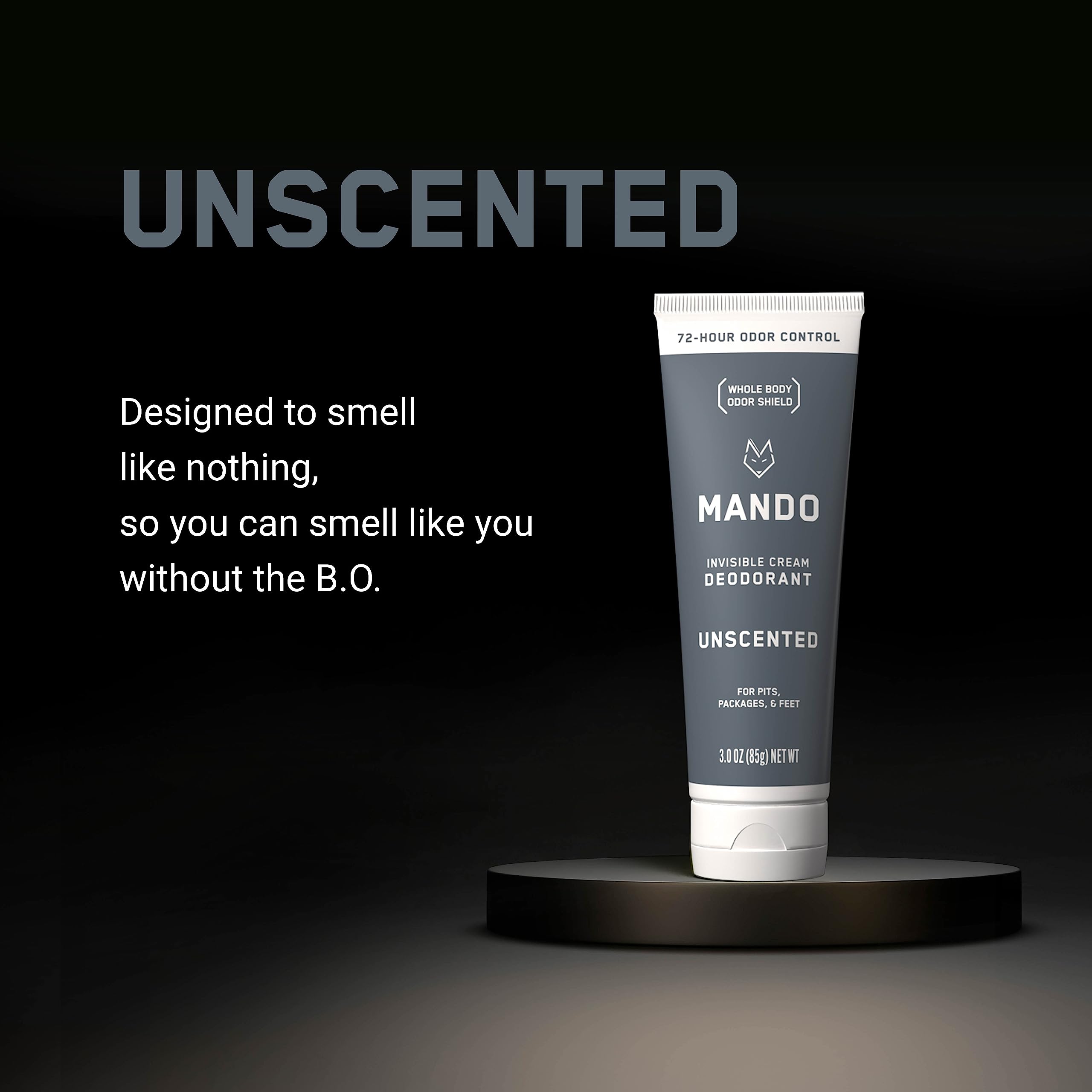 Mando Déodorant invisible bouteille-crème — application facile et contrôlée.