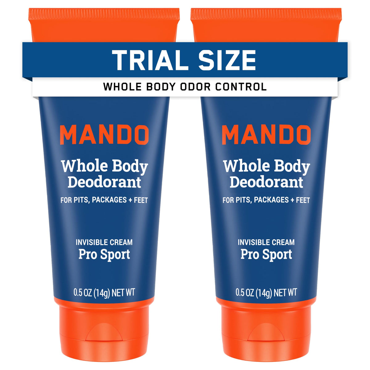 Mando déodorant corps emballage pratique pour voyage et usage quotidien.