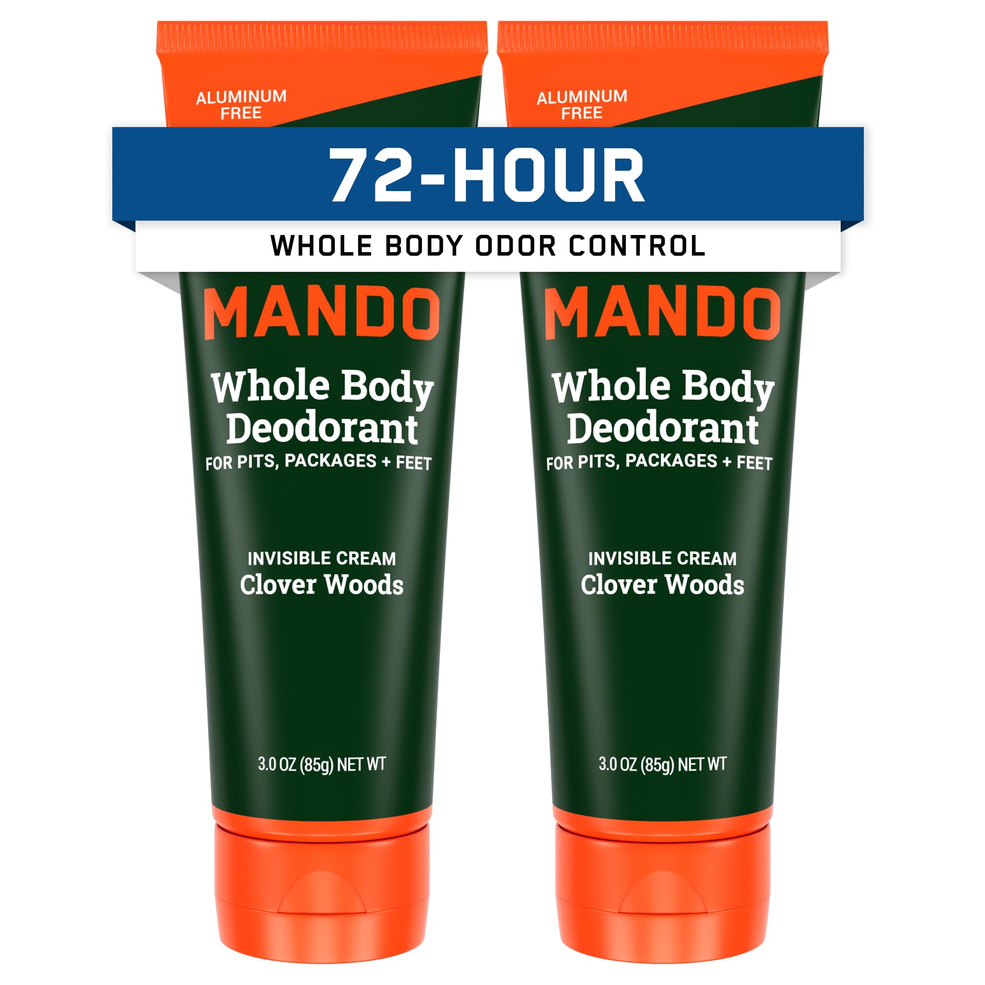Mando déodorant homme crème invisible en tube 3oz, pack de 2, contrôle l’odeur.