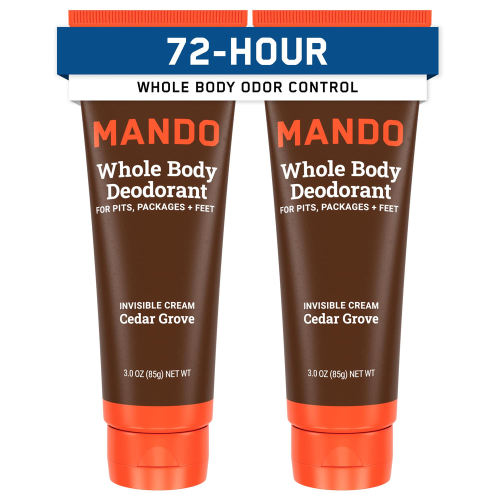 Mando déodorant homme invisible en crème, pack double pratique.