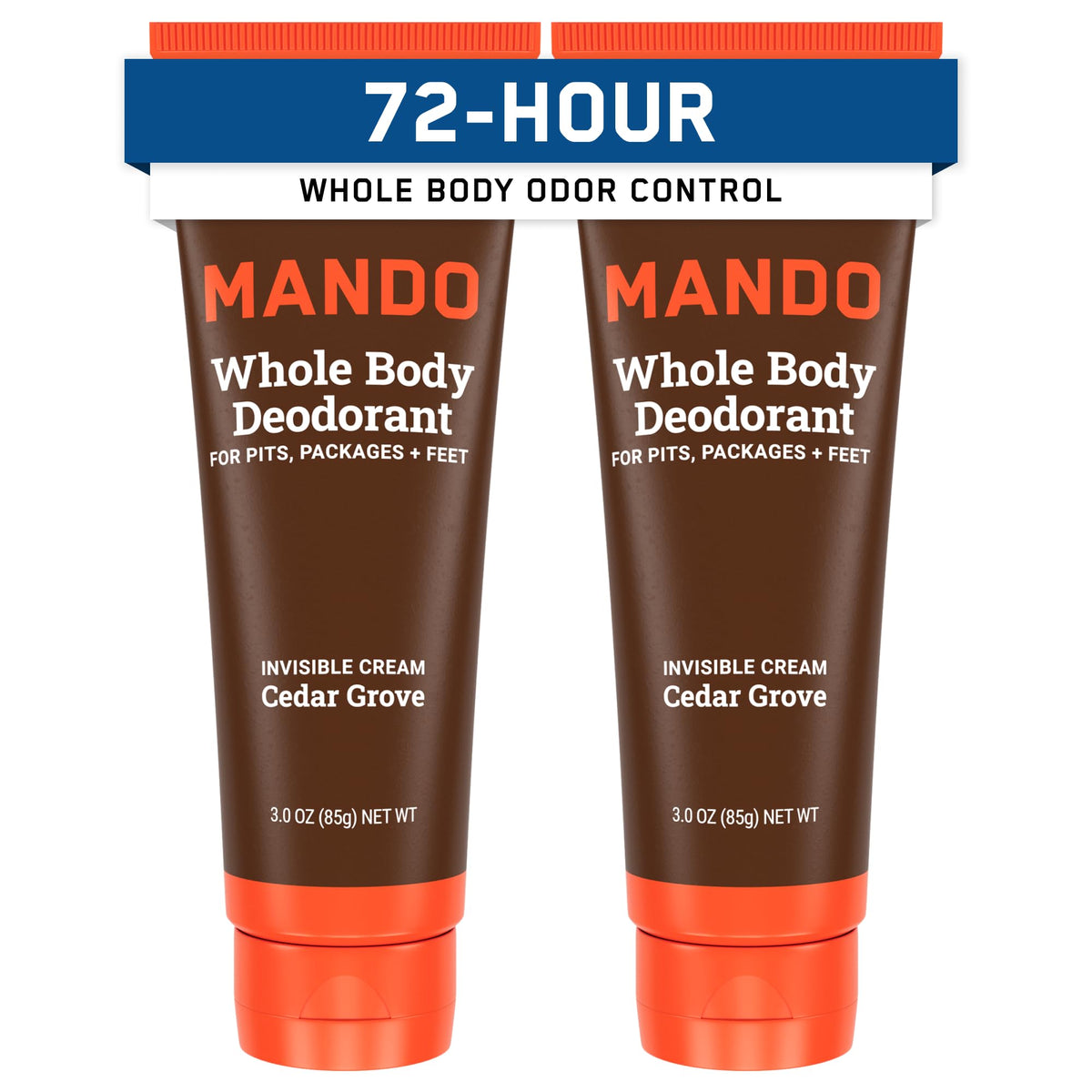 Mando déodorant homme invisible en crème, pack double pratique.