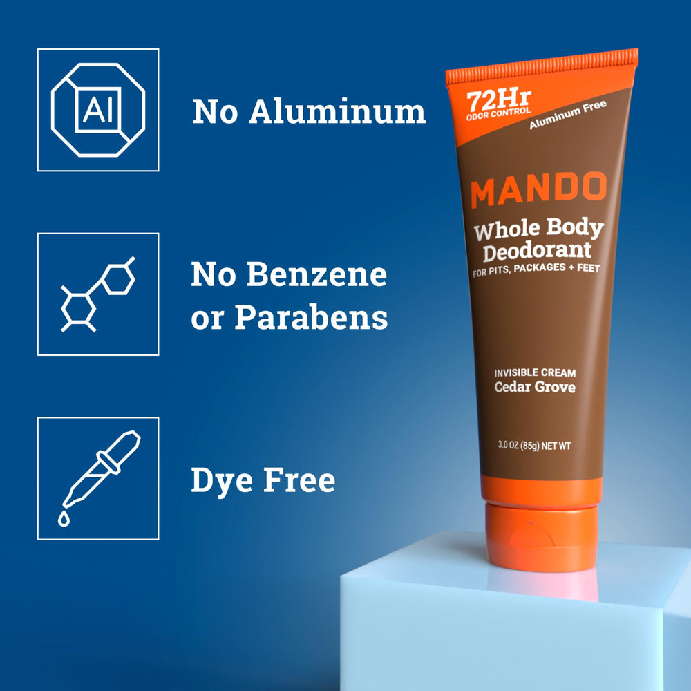 Mando sans aluminium – soin sûr pour la peau.