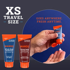 Mando déodorant homme, tube XS invisible, parfum Bourbon Leather pour une touche masculine.