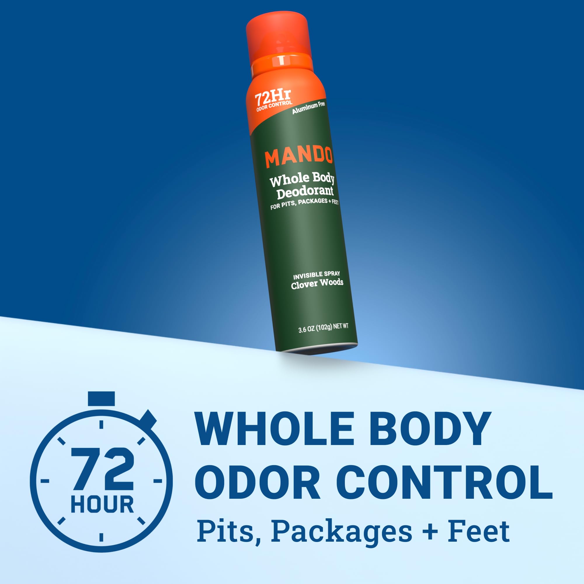 Mando Desodorisant homme usage sur aisselles et corps pour neutraliser les odeurs