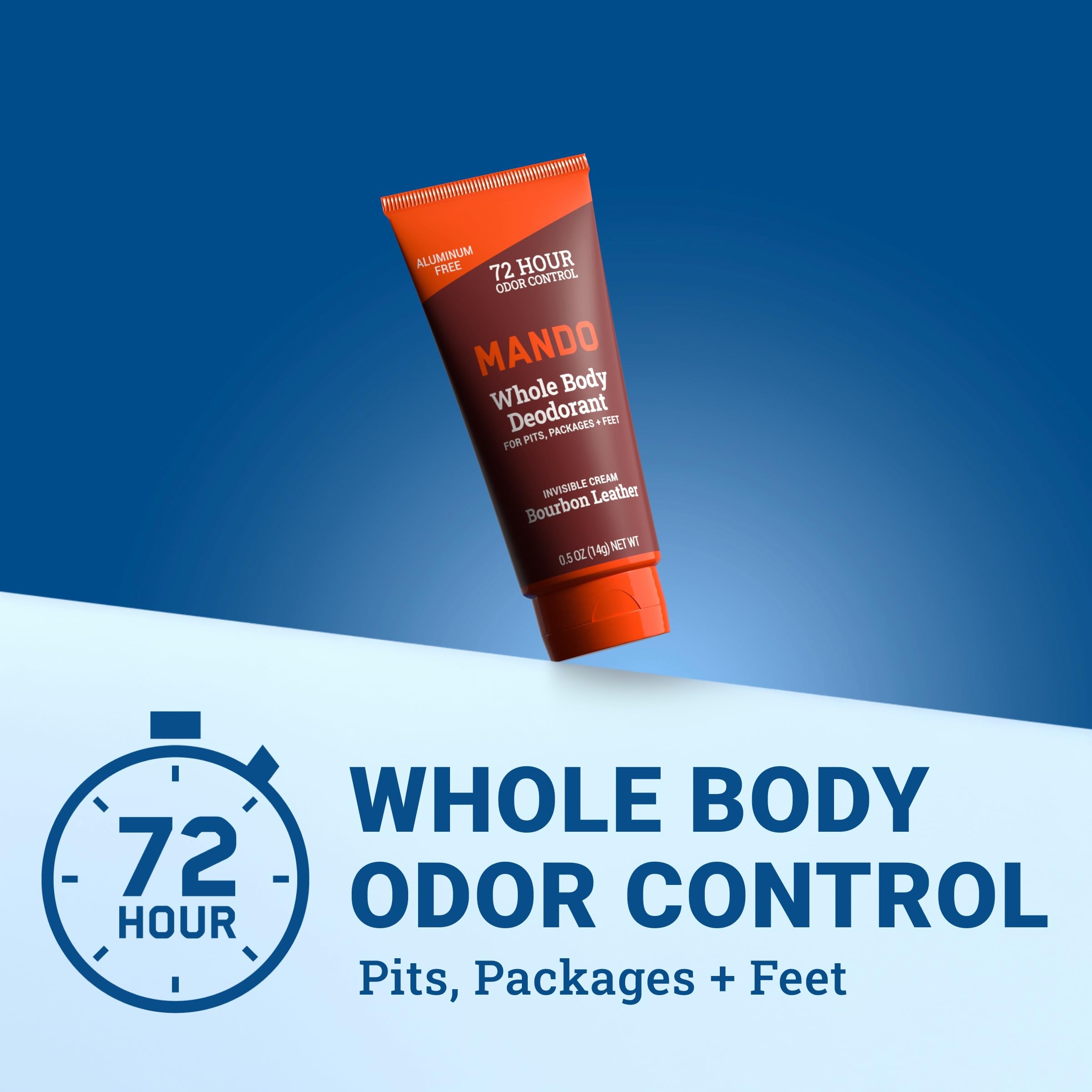 Format voyage crème 0,5 oz Mando, transport facile et discret.