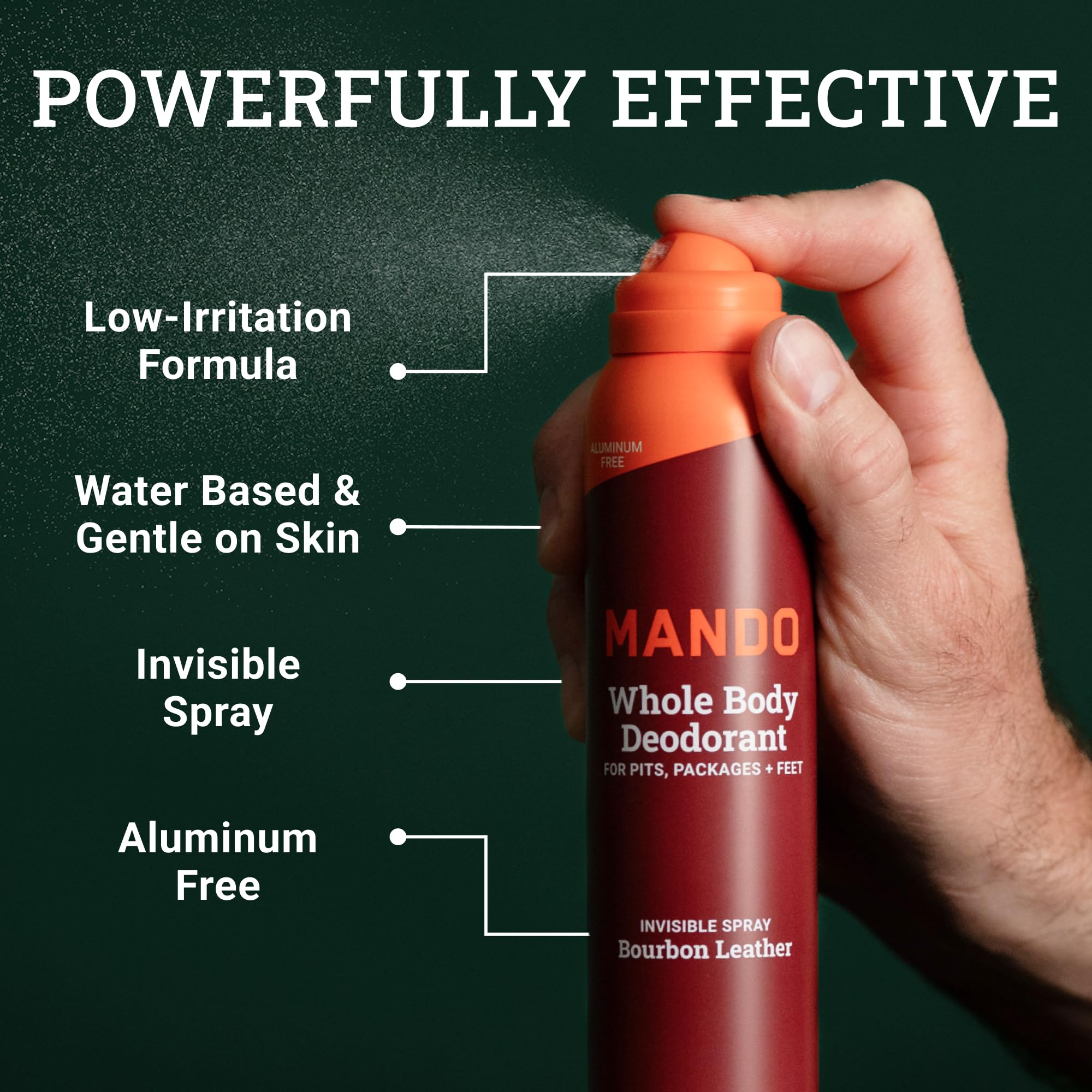 Mando formule sans aluminium et sans bicarbonate respecte la peau.