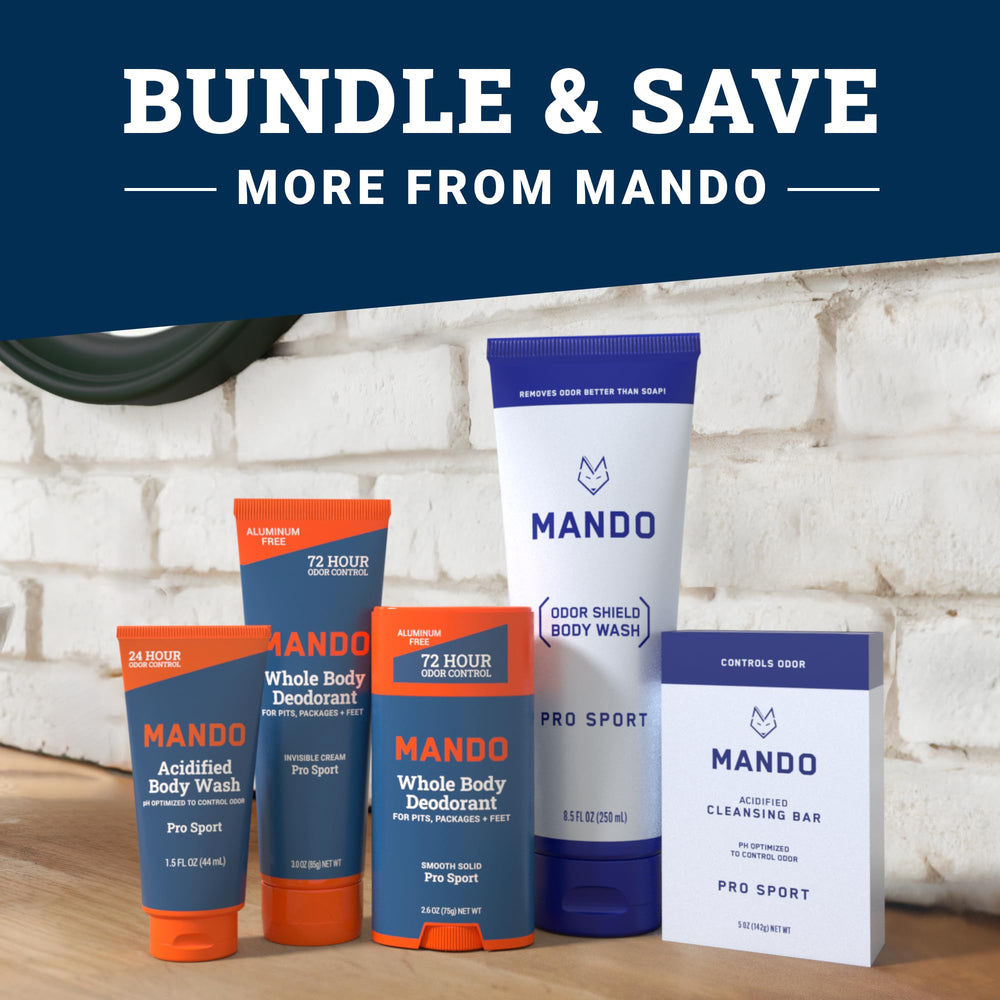 Utilisation quotidienne avec Gel Douche Mando pour une fraîcheur constante.