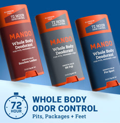 Boîte de 3 déodorants Mando pour homme, pratique pour usage quotidien et voyage