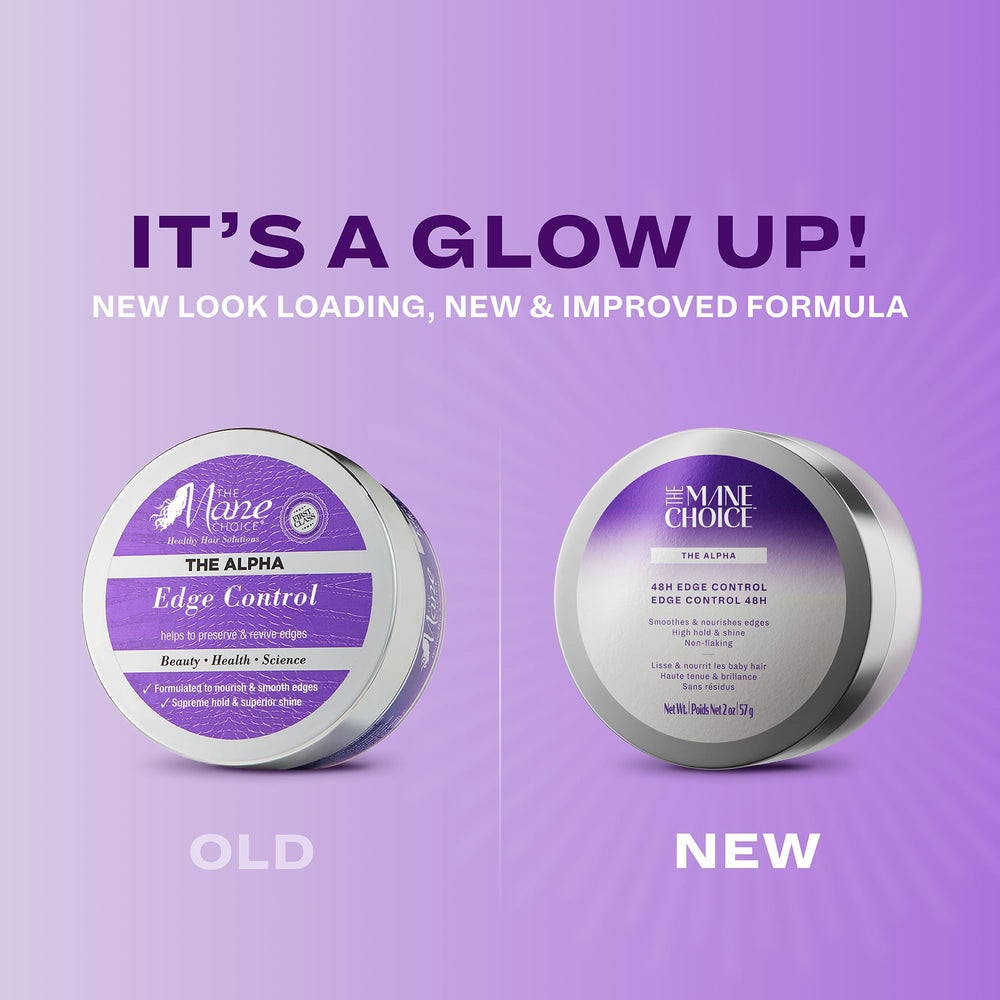 The Mane Choice The Alpha 48H Edge Control – Application des bords pour un fini net et durable.