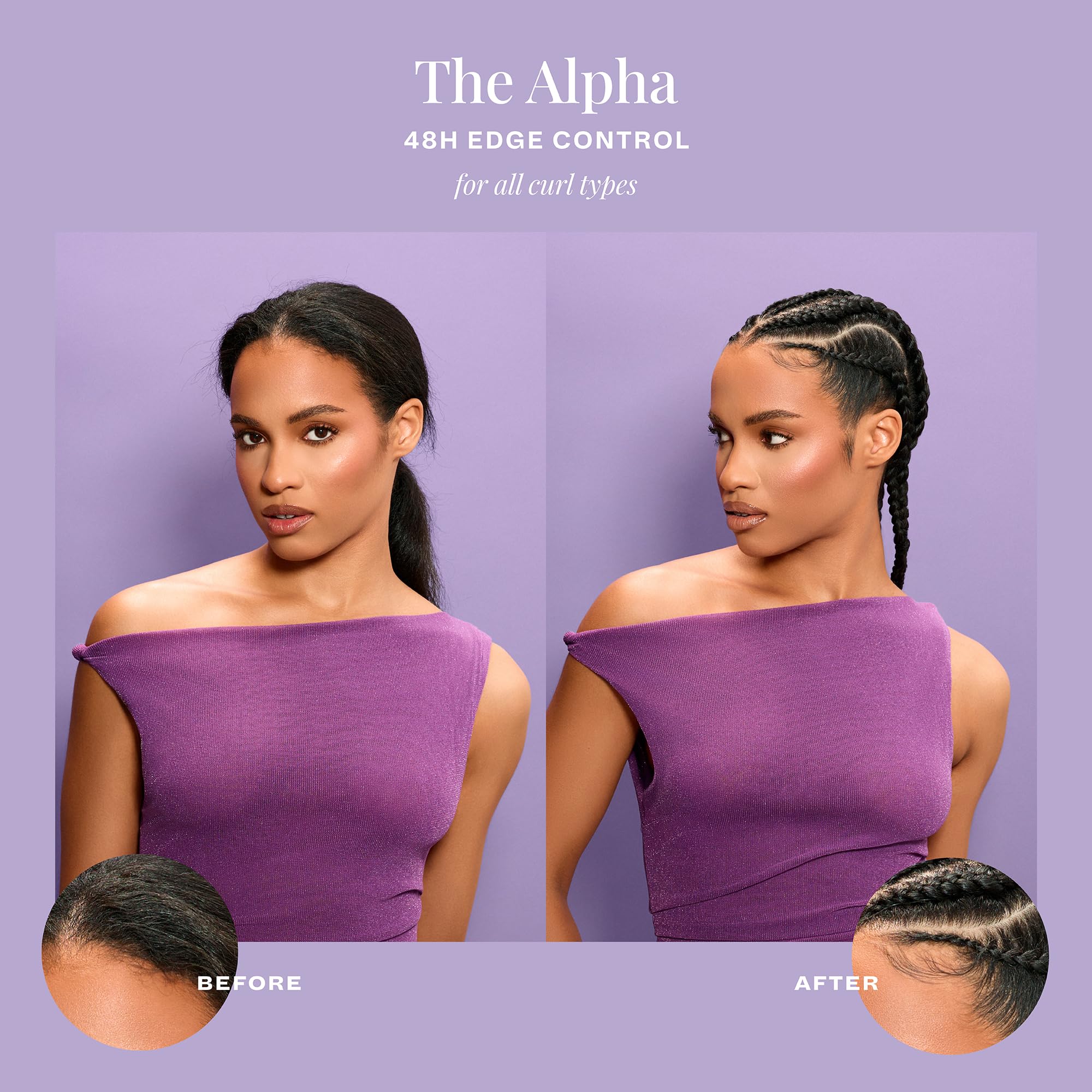 The Mane Choice The Alpha 48H Edge Control – Bords tenus sans flocage pour une tenue durable.