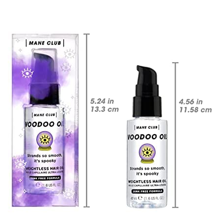 MANE CLUB Huile Voodoo — parfum Rose-Ambre-Cashmere lors de l’application.