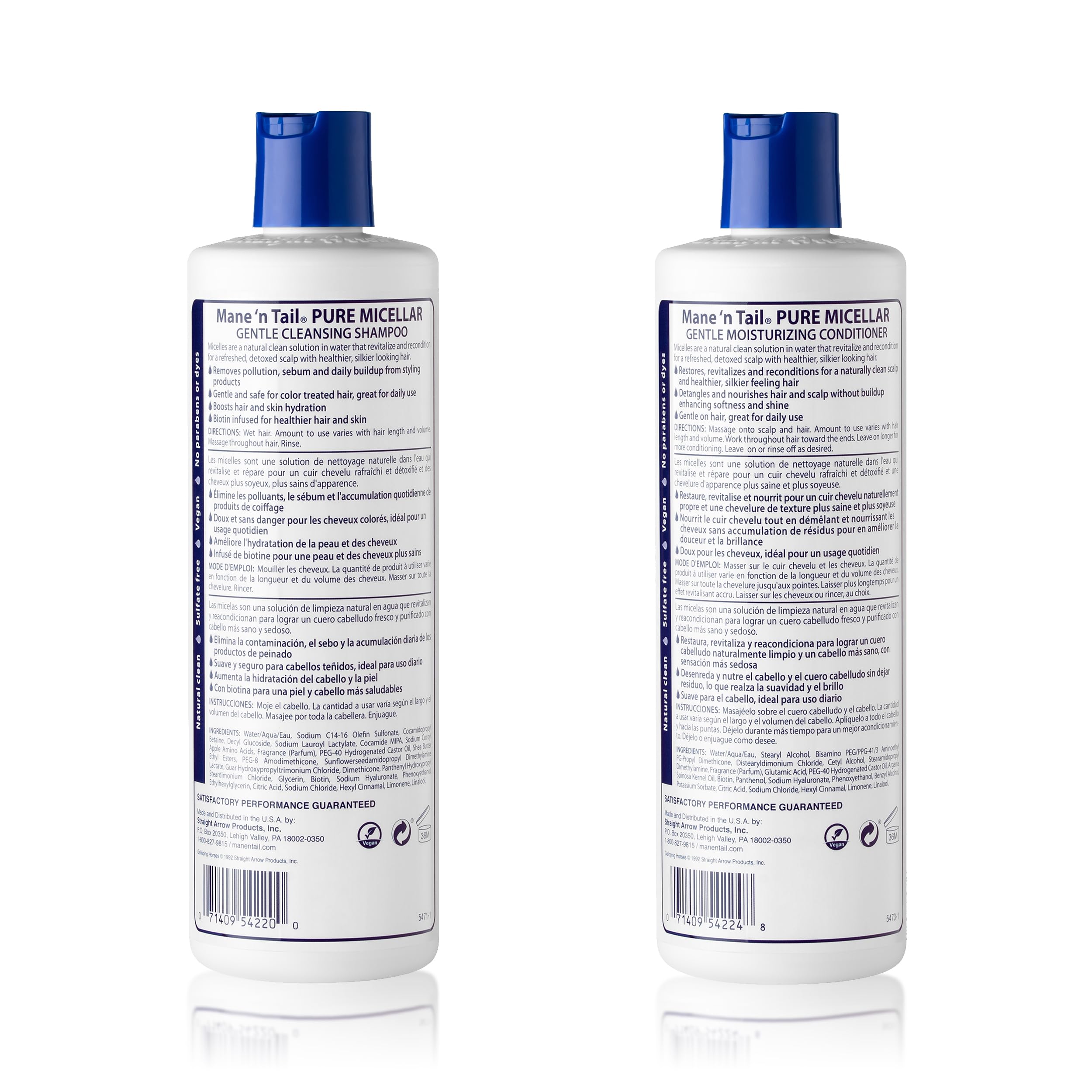Mane n Tail après-shampooing micellaire en bouteille démêle facilement cheveux lisses