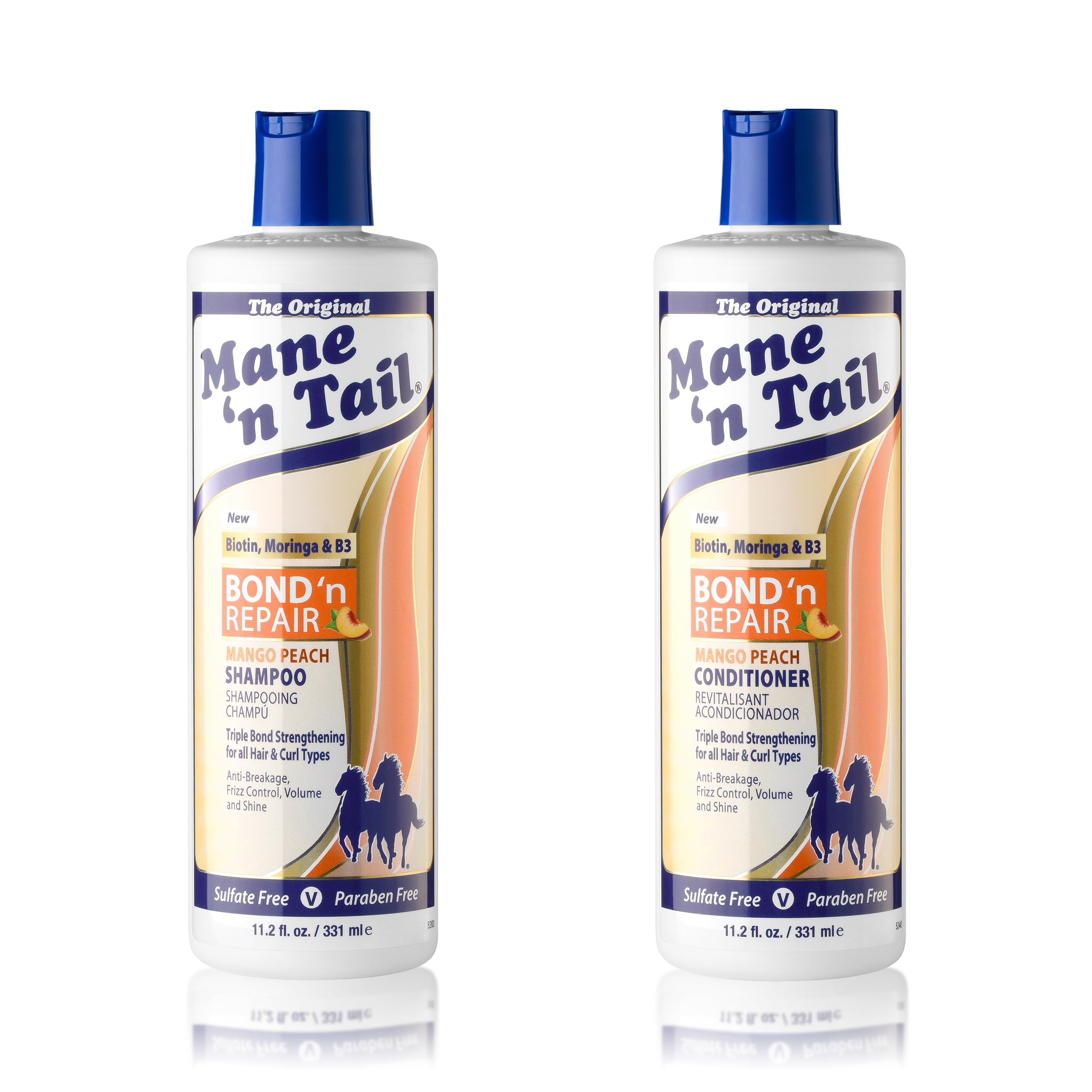 Mane 'n Tail Bond 'n Repair Shampoo pour cheveux textures, soin nourrissant et démêlage facilité