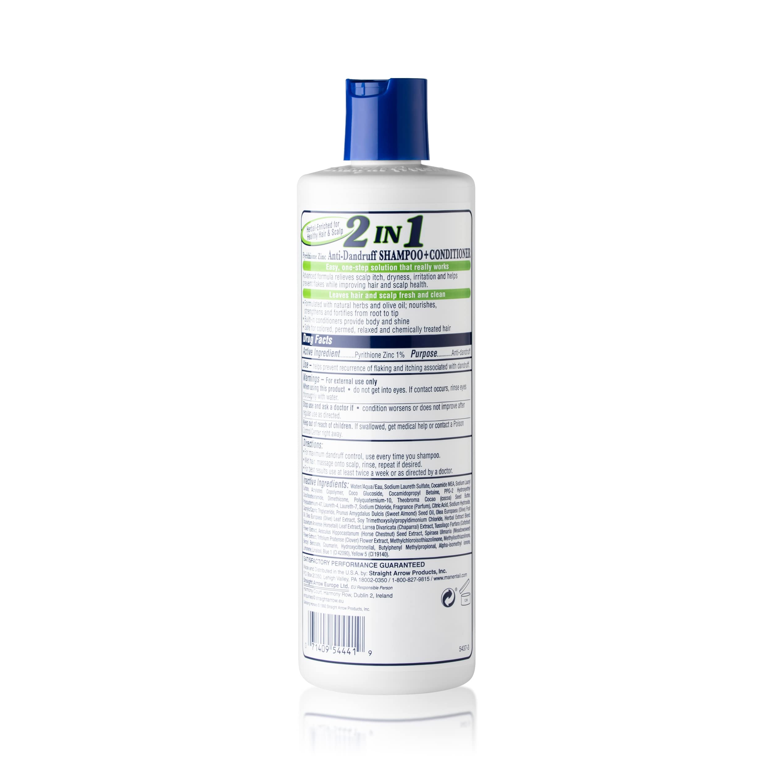 Mane 'n Tail Daily Control présente herbes et huile d'olive nourrissant les cheveux.