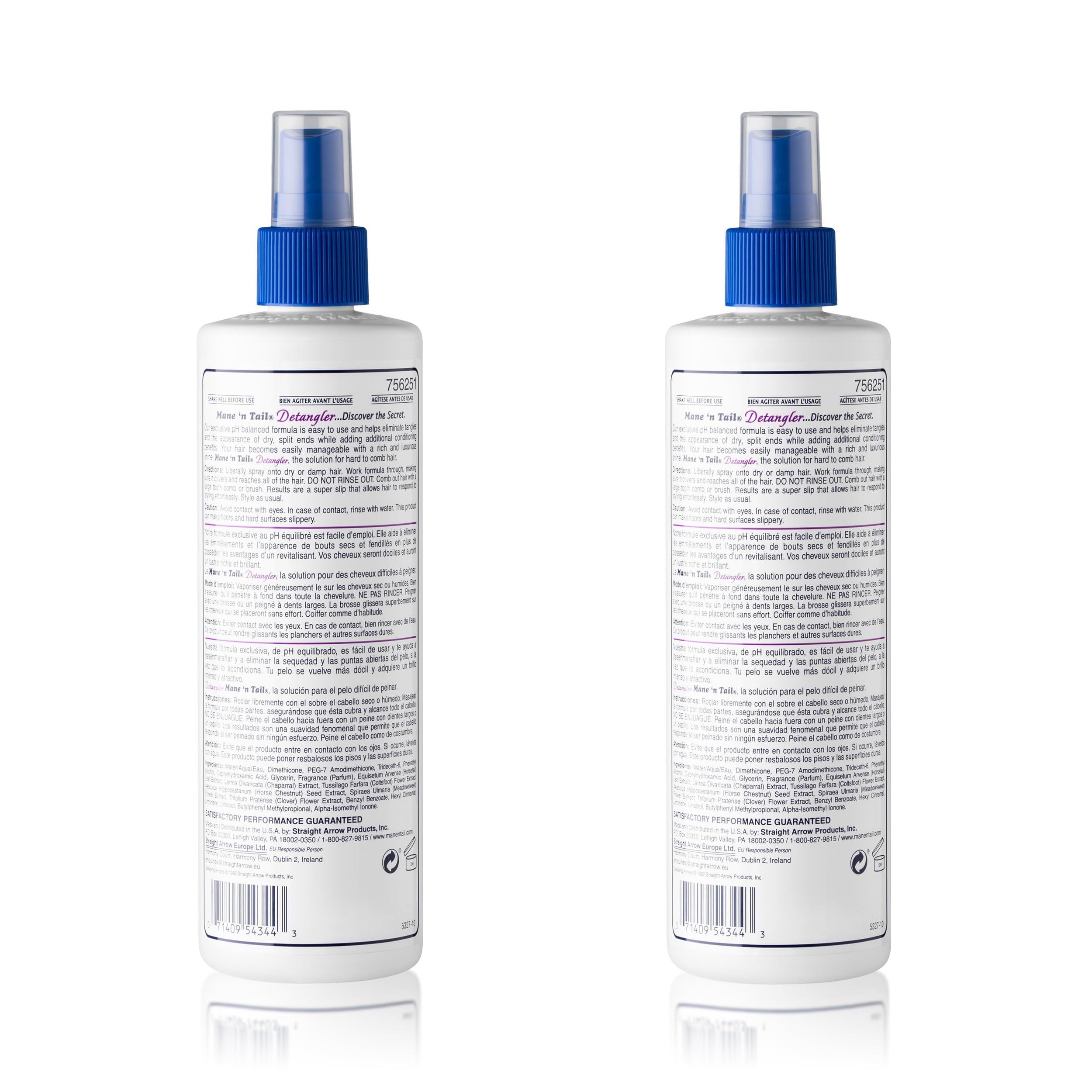 Mane 'n Tail Démêlant en spray, fleur-pomme, facilite l'application et apporte du volume.