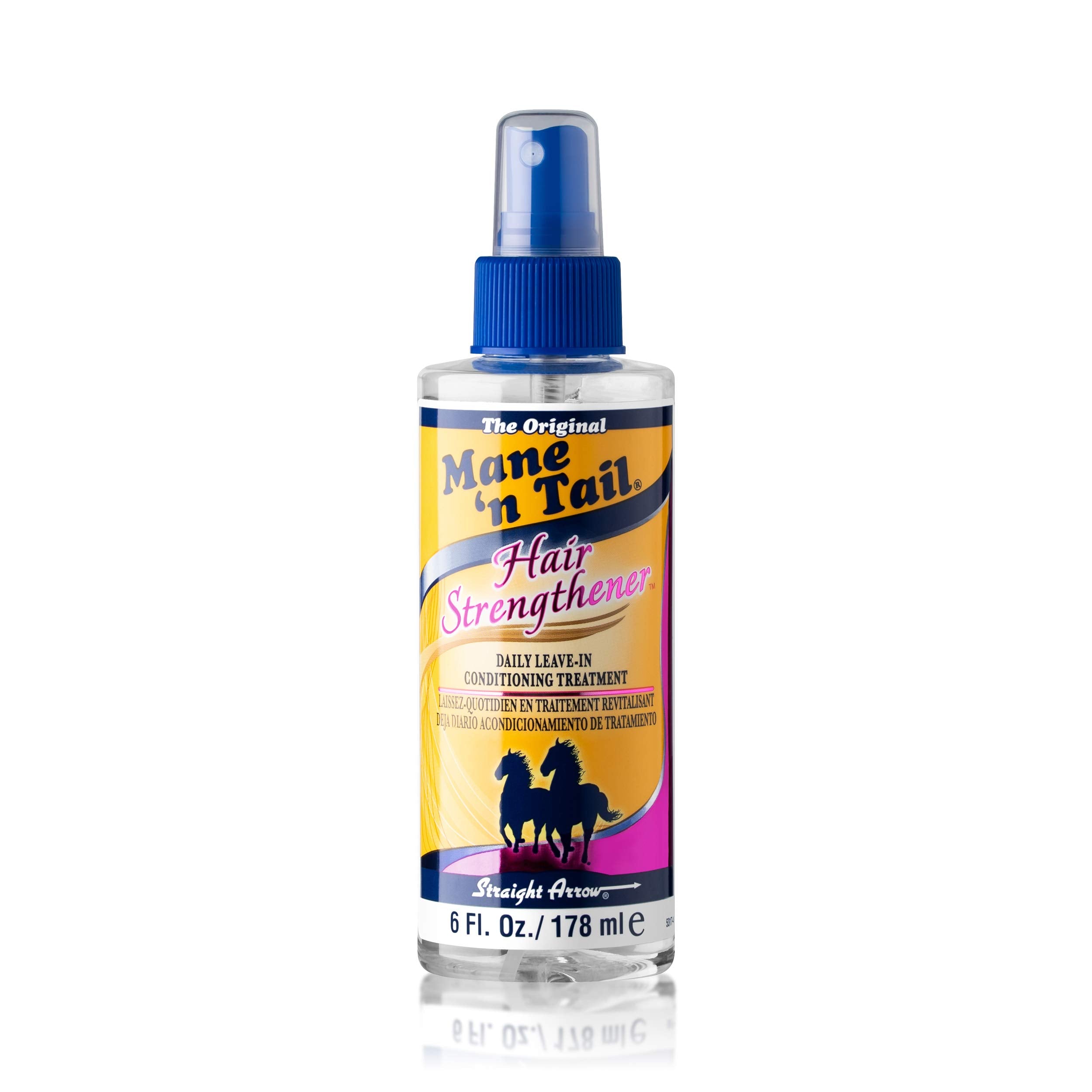 Mane 'n Tail renforcateur-cheveux hydratant sur flacon prêt pour soin quotidien.