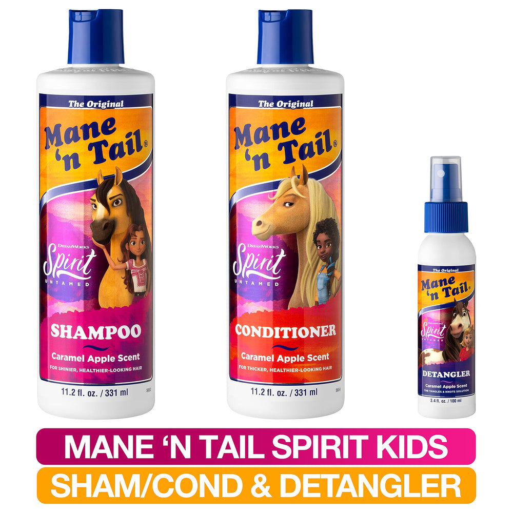 mane 'n tail spirit untamed detangler spray bottle eases combing with kid-friendly fragrance.