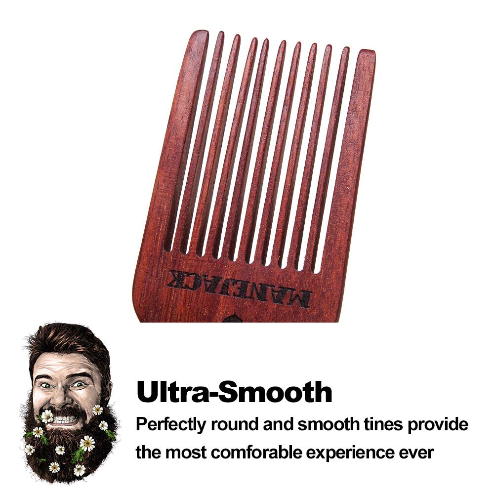 MANEJACK peigne-barbe-bois-entretien-quotidien, idéal pour entretenir le style.