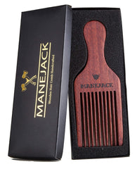 MANEJACK peigne-barbe-bois-naturel, glisse en douceur pour un look soigné.