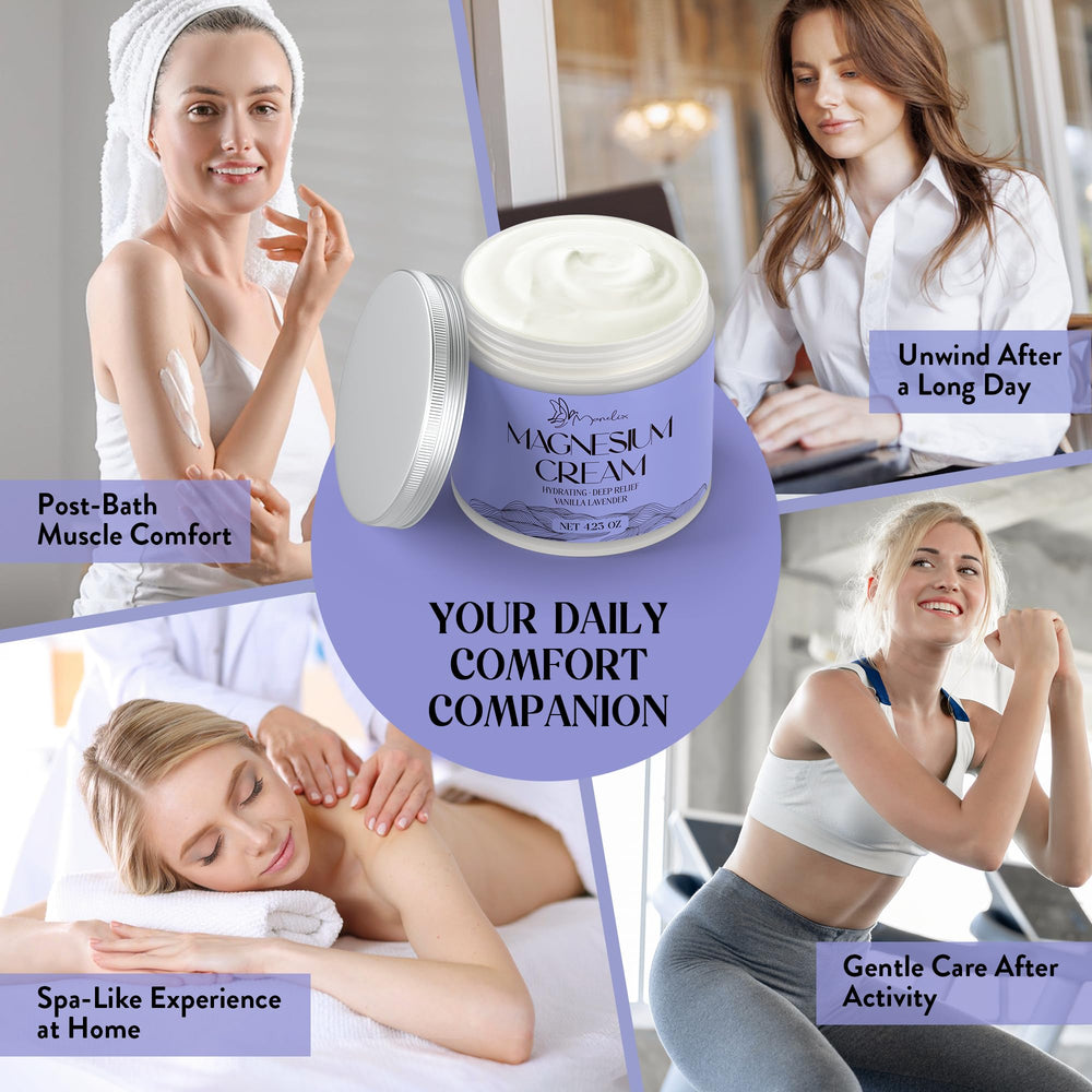 Relaxe les muscles avec magnésium et huiles nourrissantes Manelix.